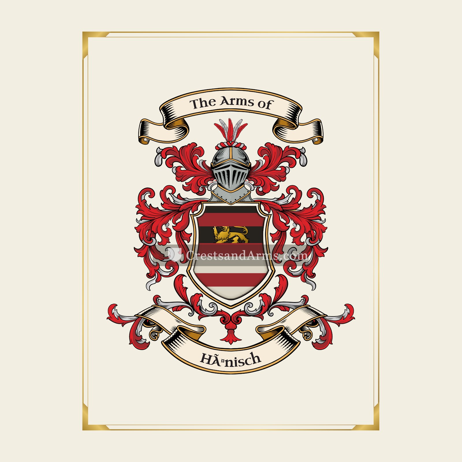 With gold border