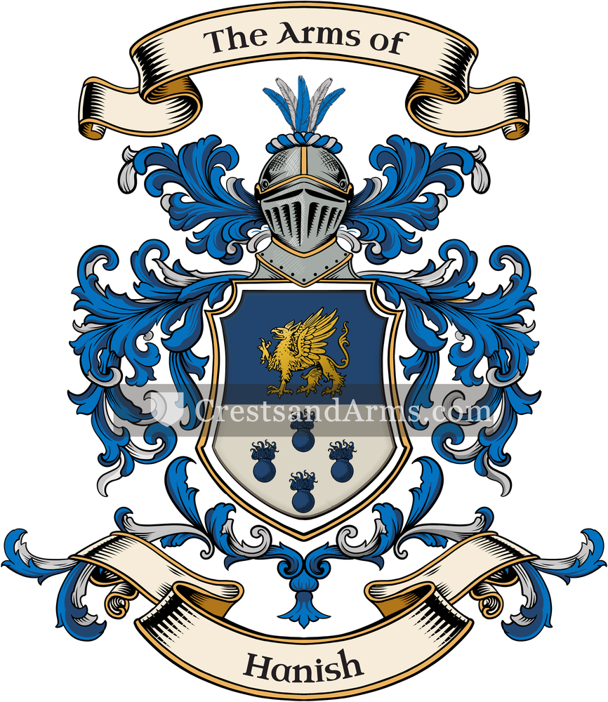 The Hanish coat of arms, drawn from the recorded blazon