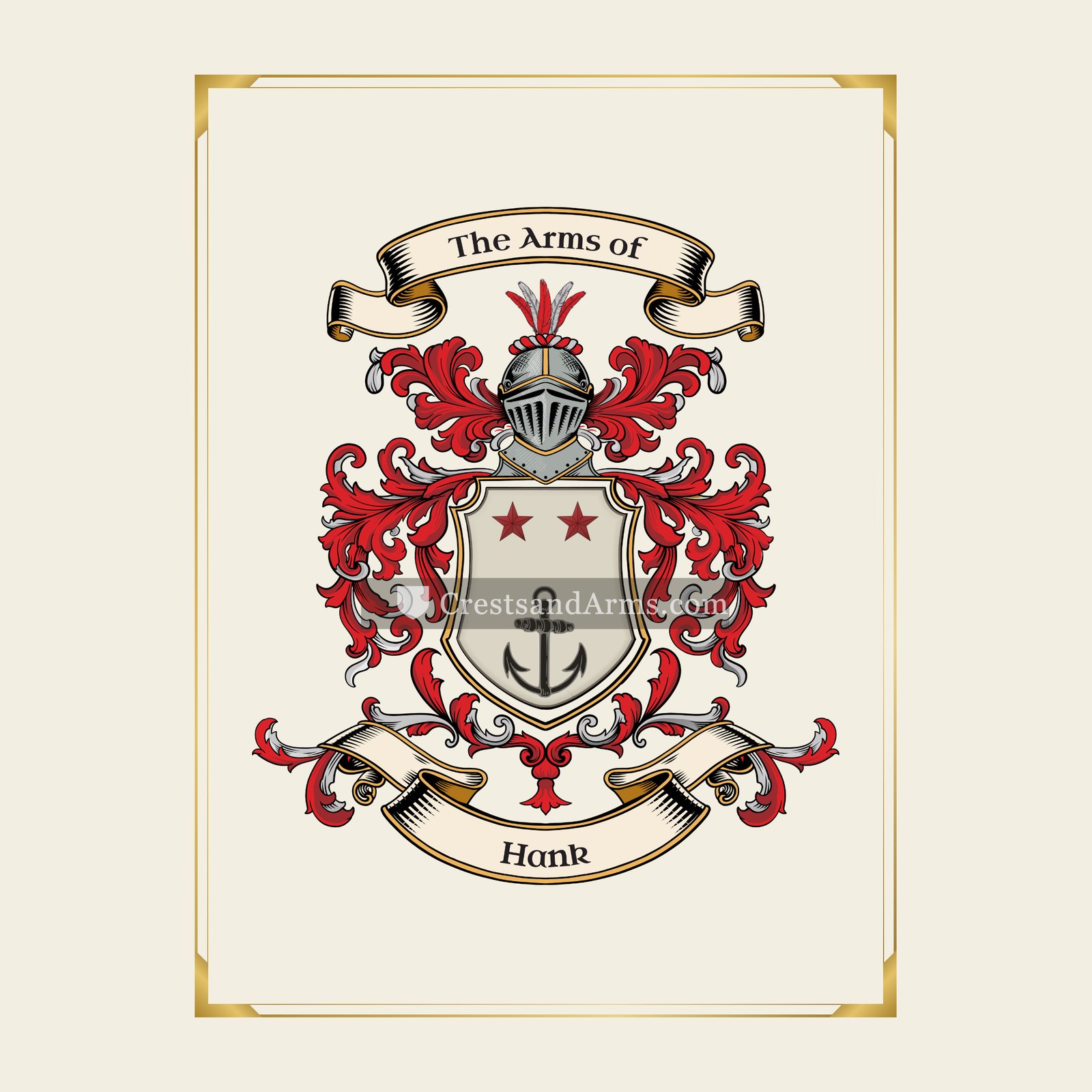 With gold border