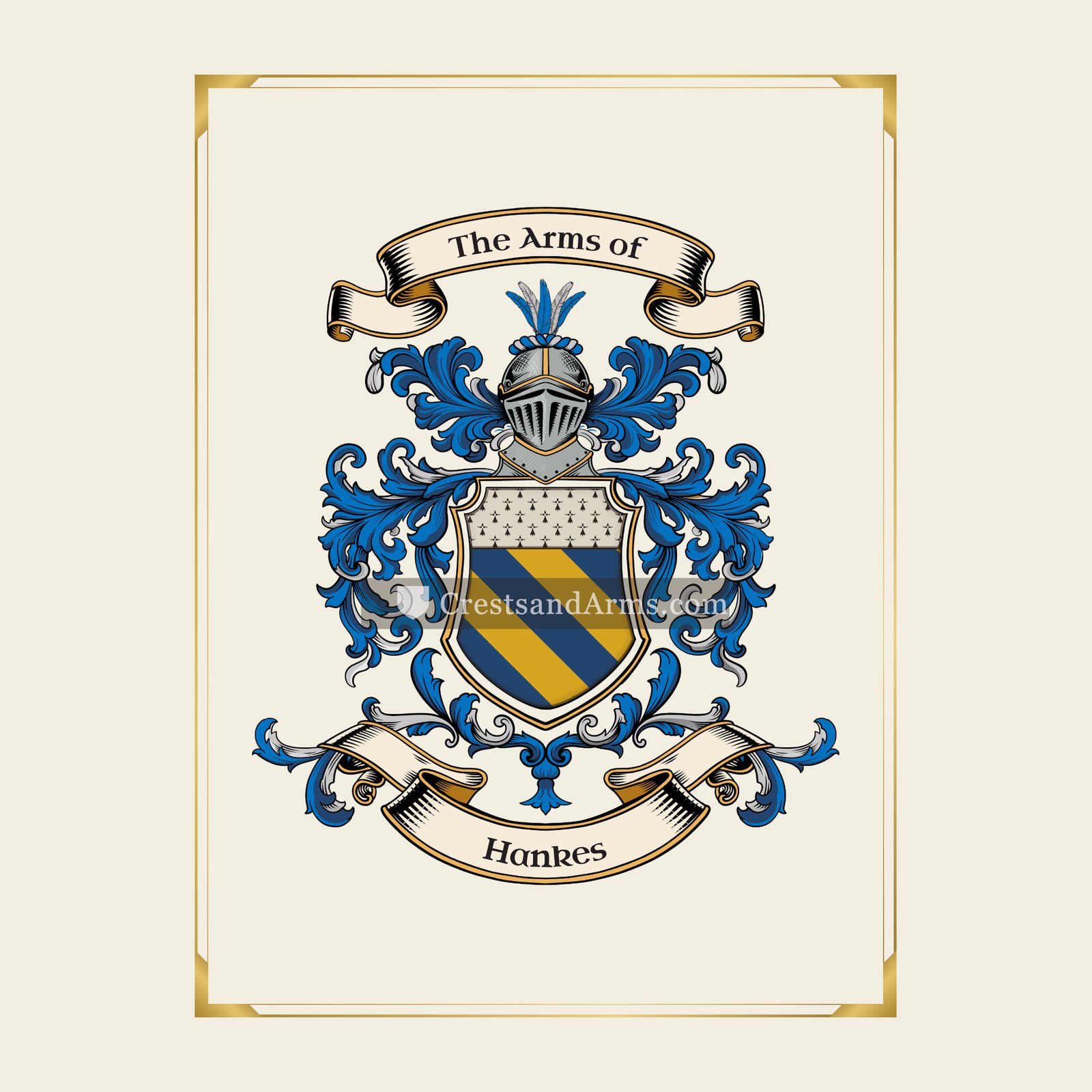 With gold border