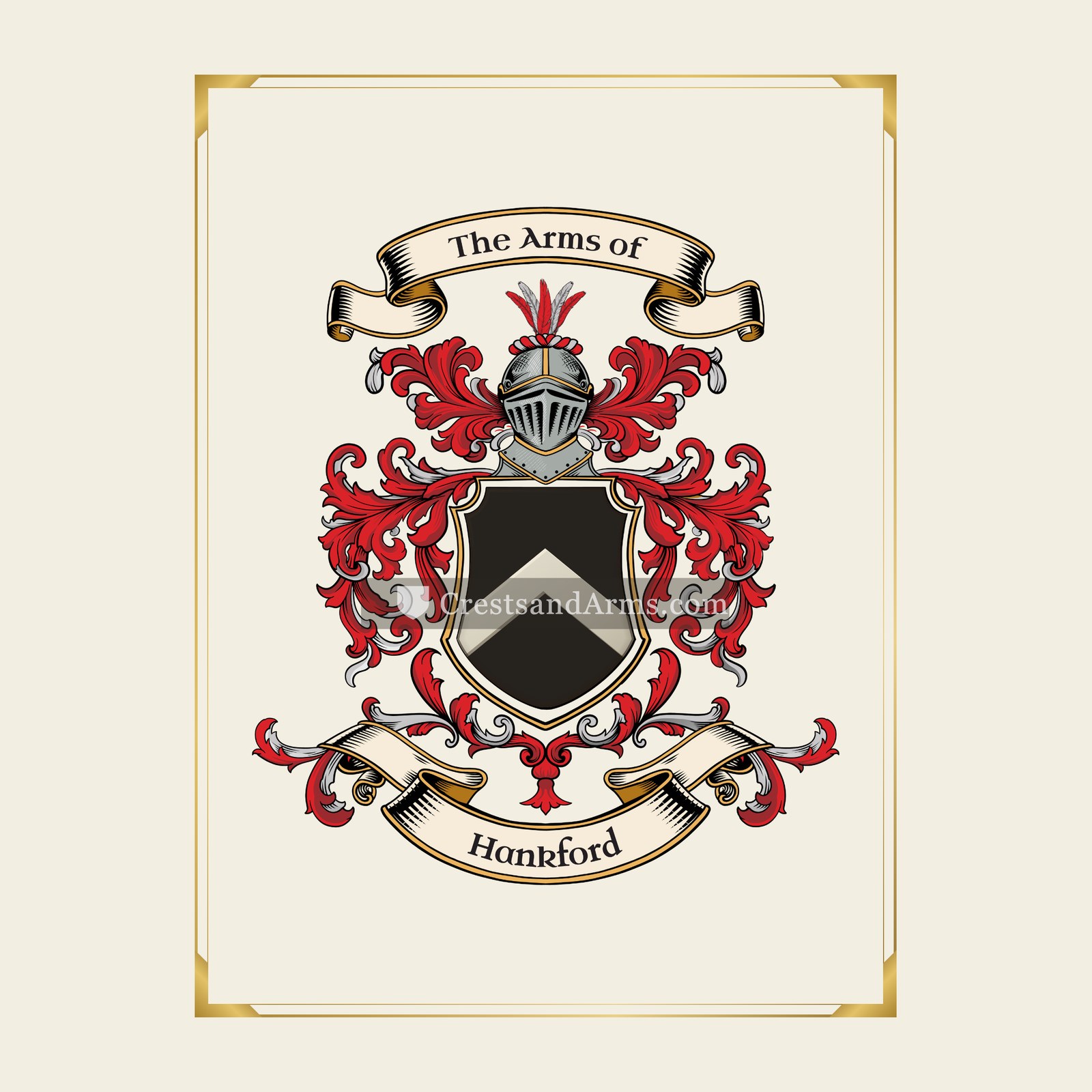 With gold border