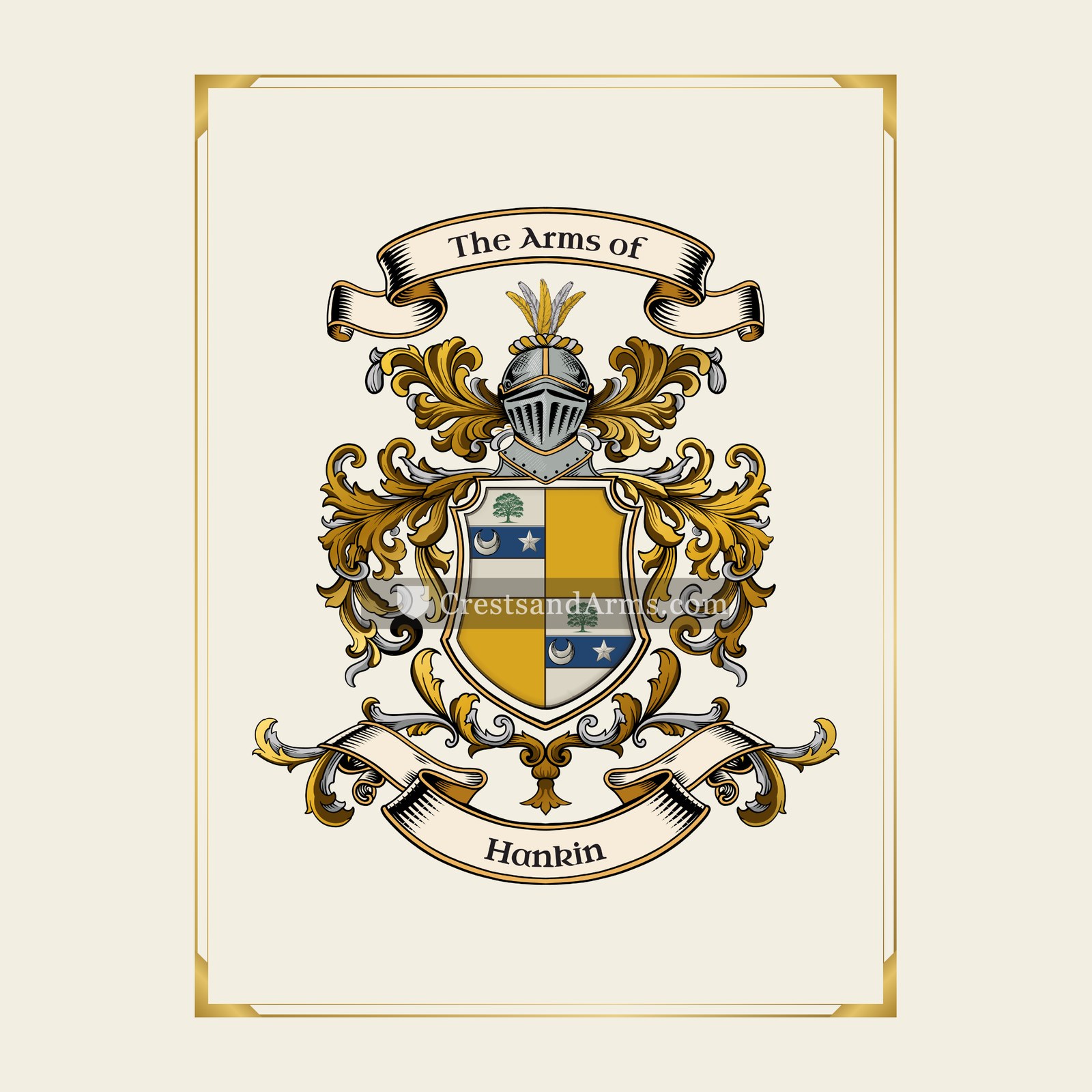 With gold border