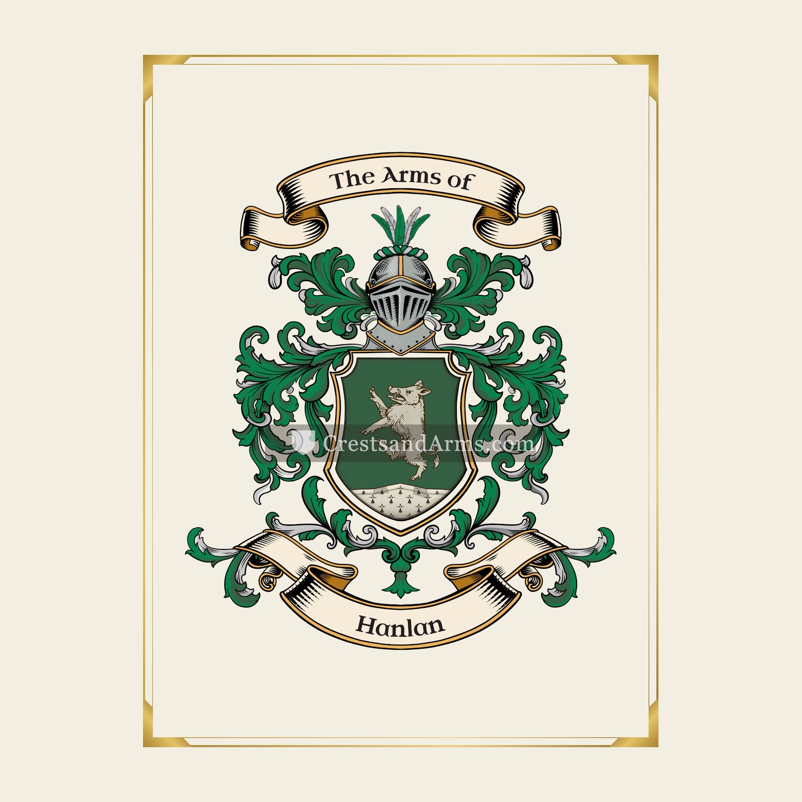 With gold border