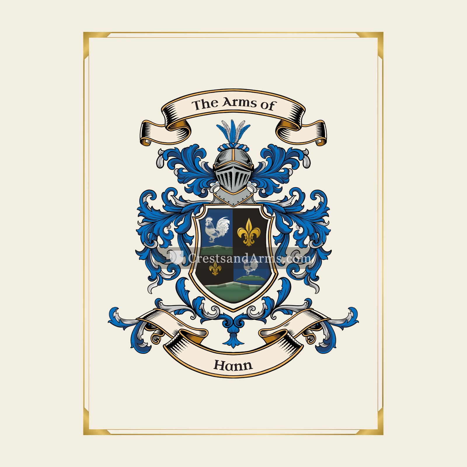 With gold border