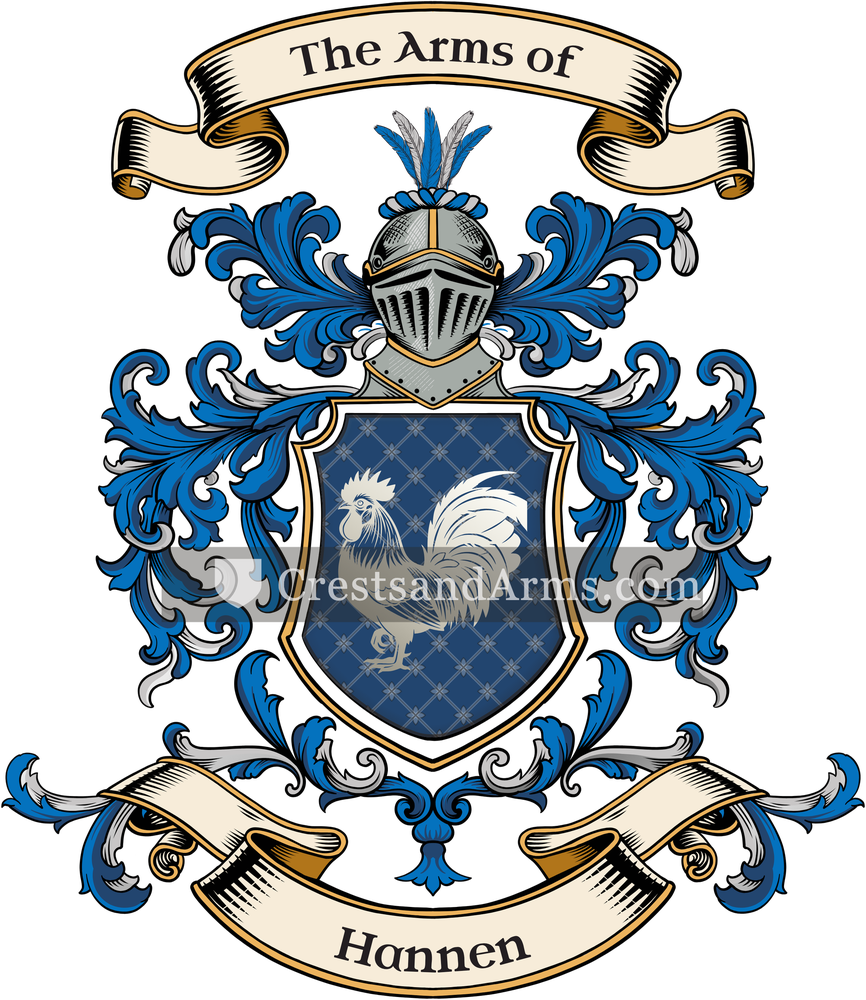 The Hannen coat of arms, drawn from the recorded blazon