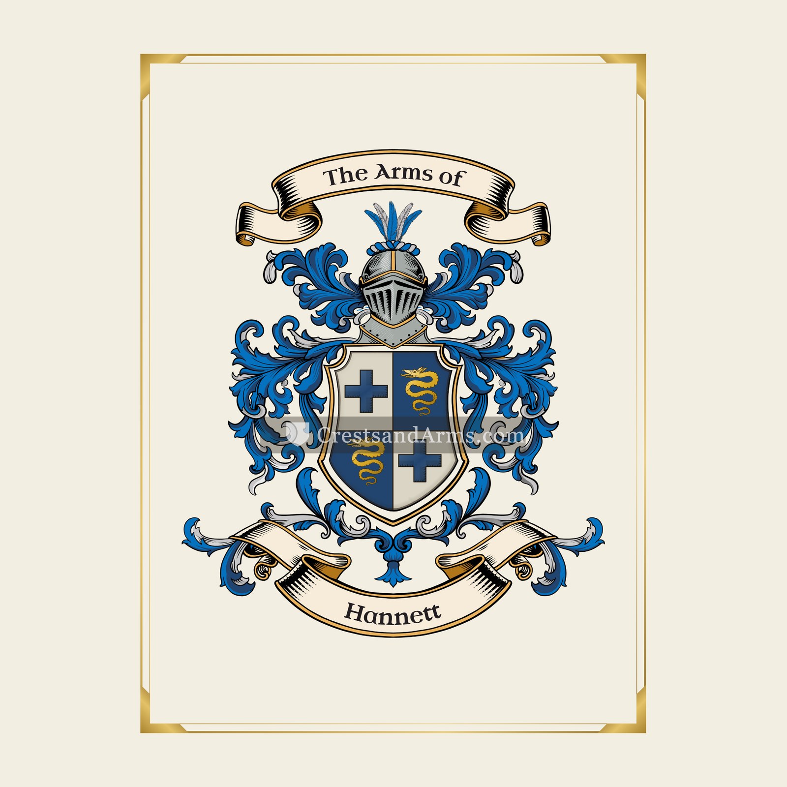 With gold border