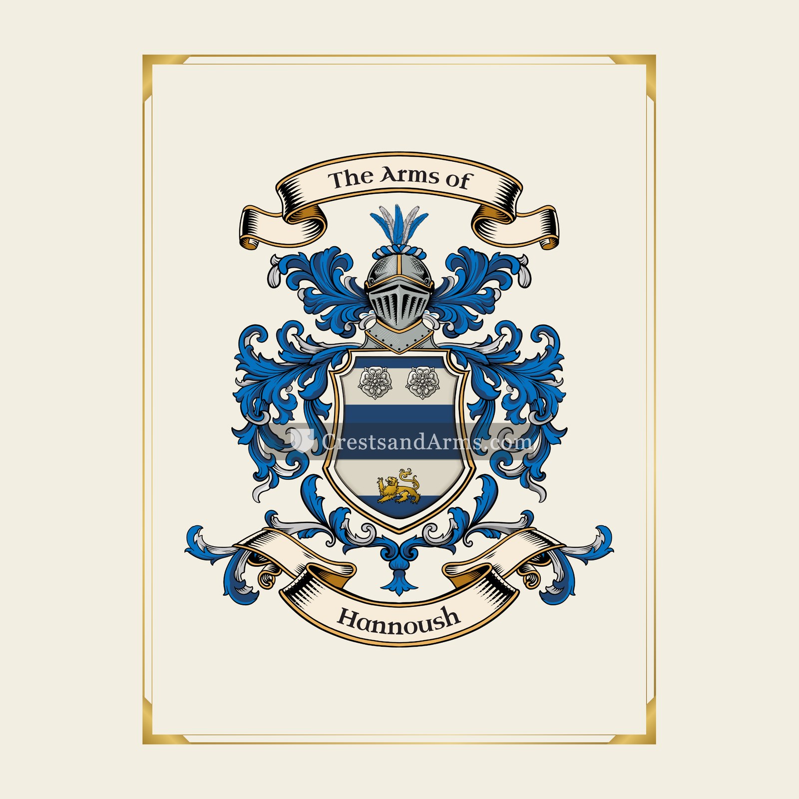 With gold border
