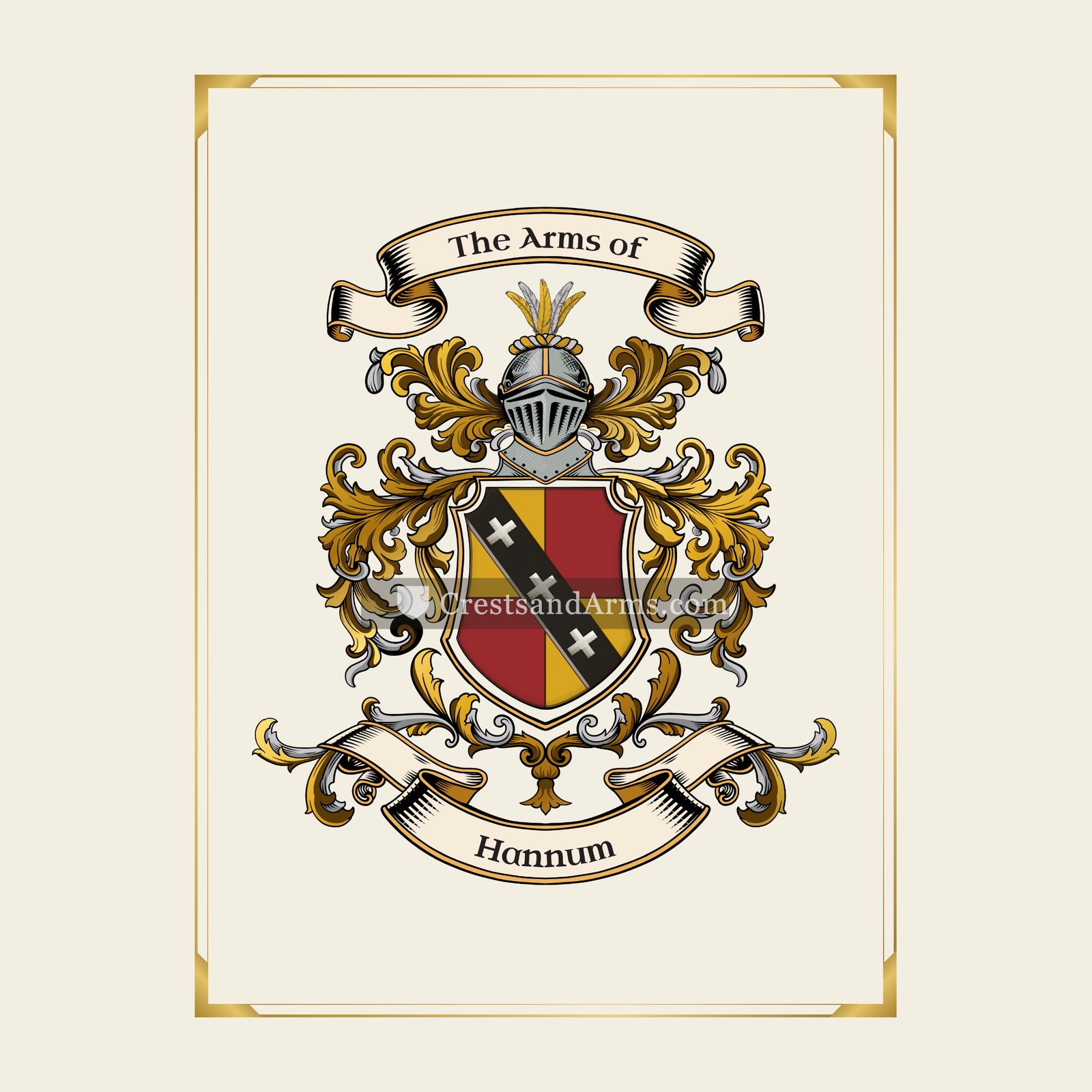 With gold border