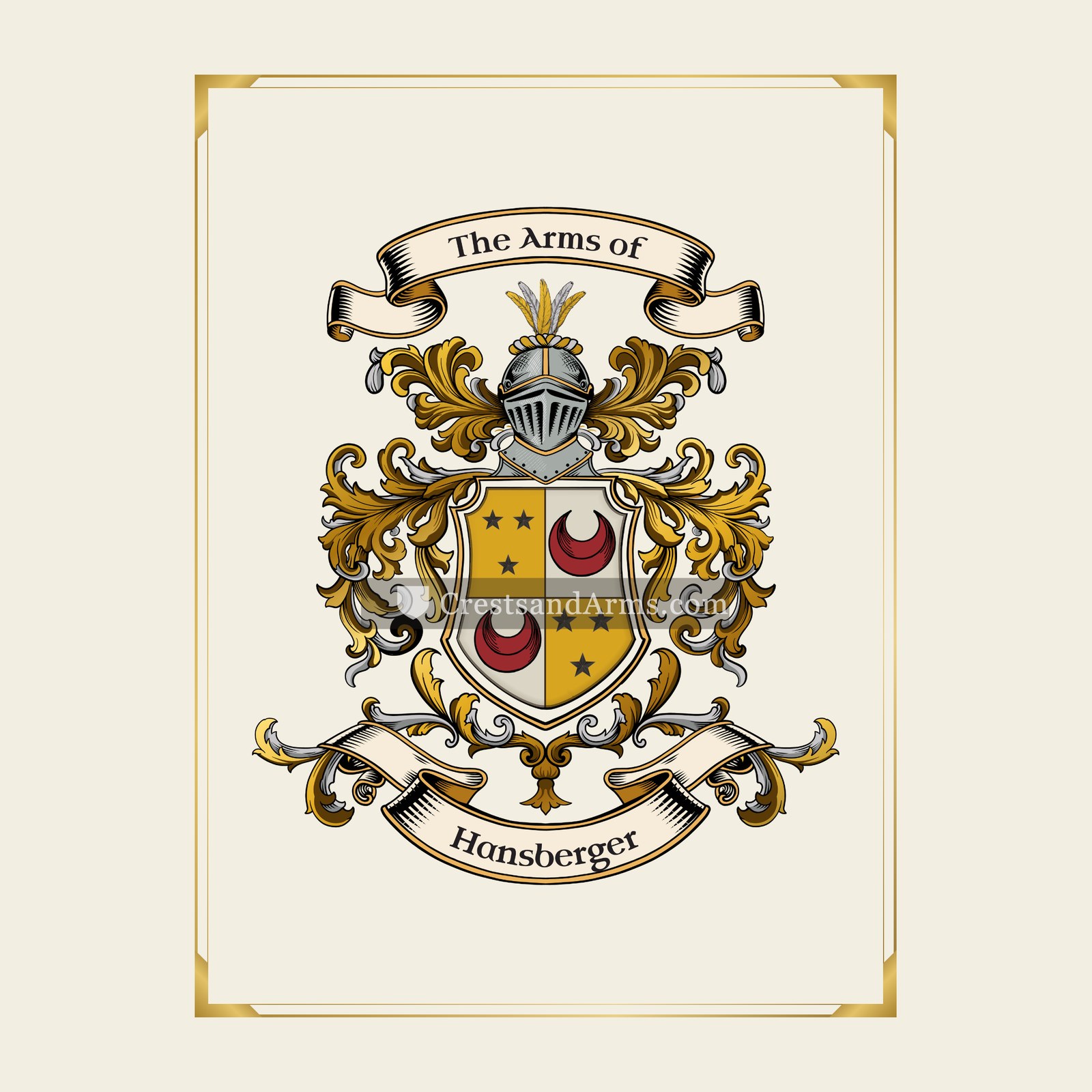 With gold border