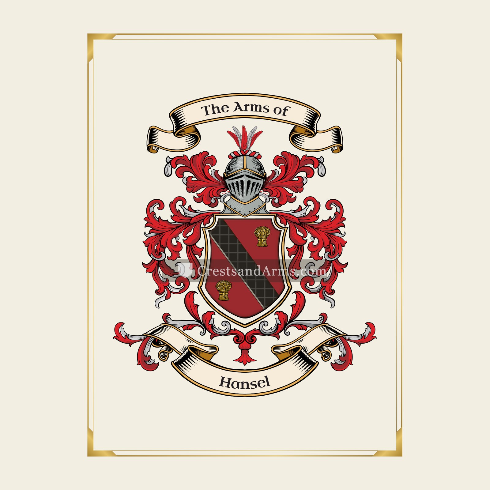 With gold border