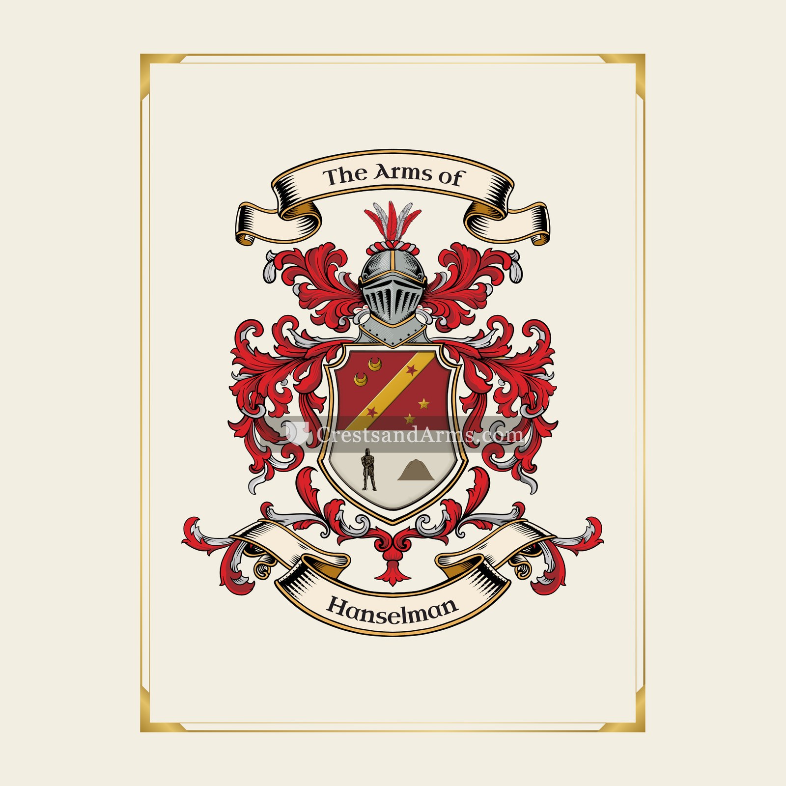 With gold border