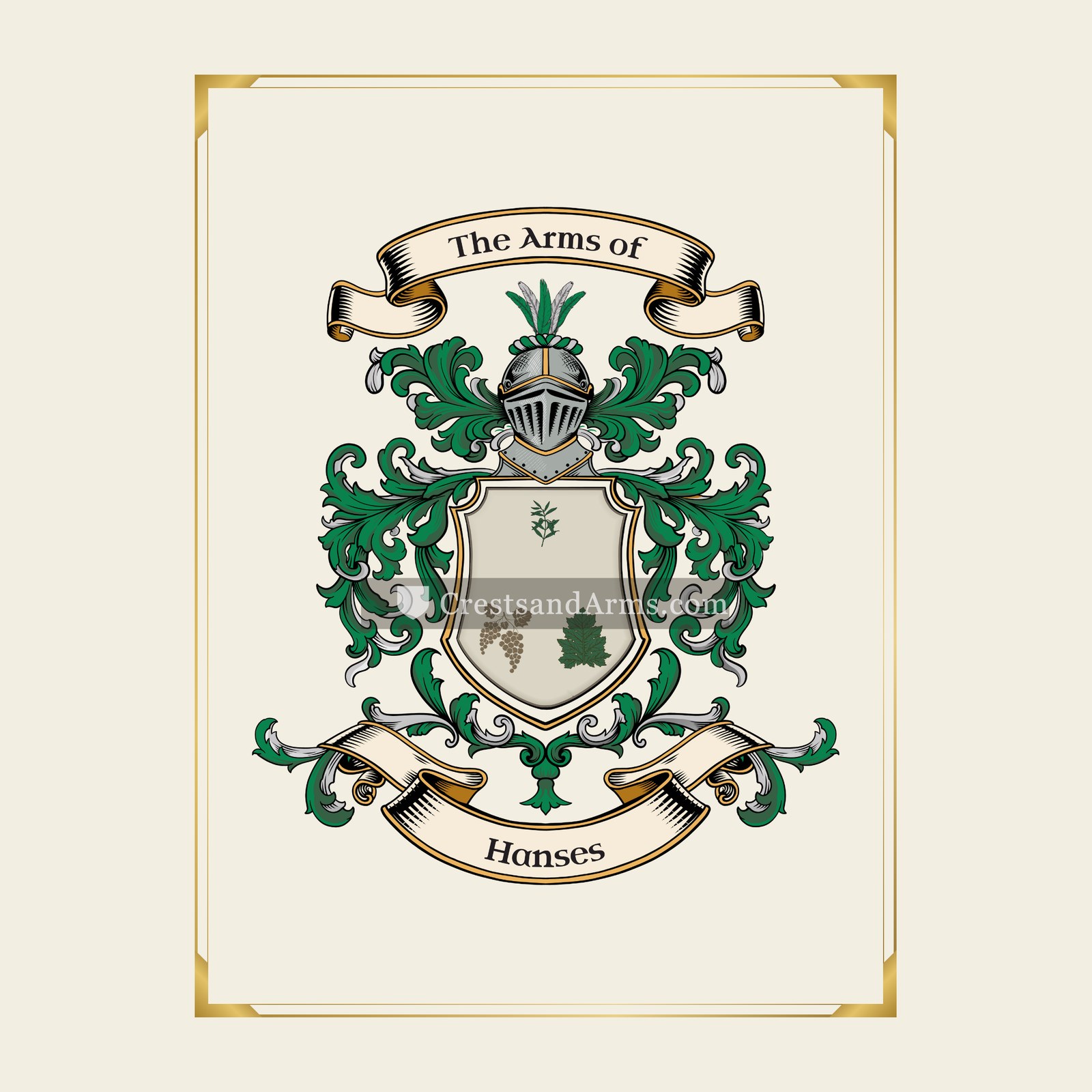With gold border