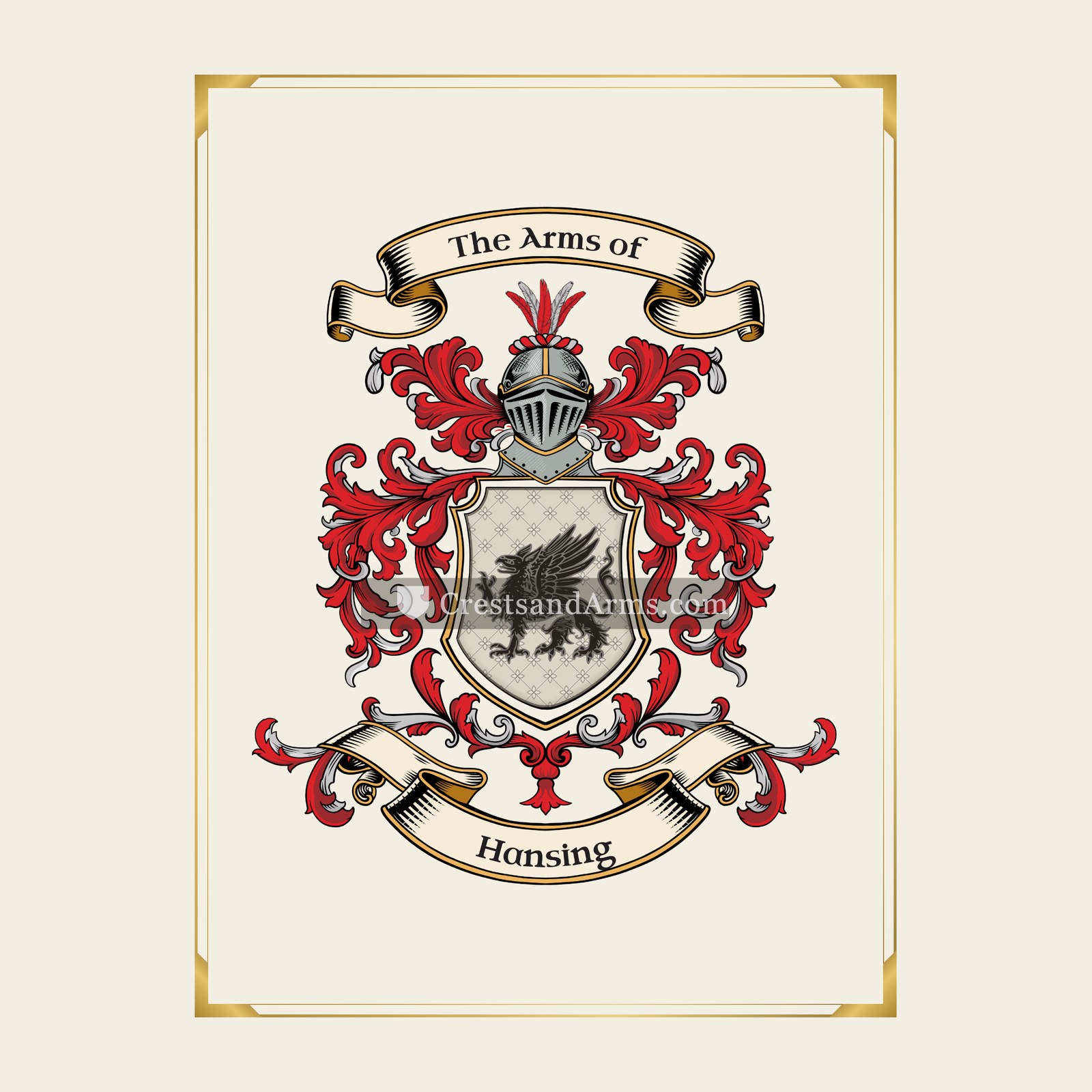With gold border