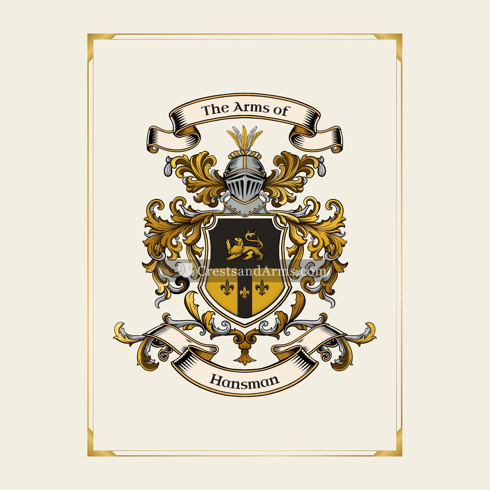 With gold border