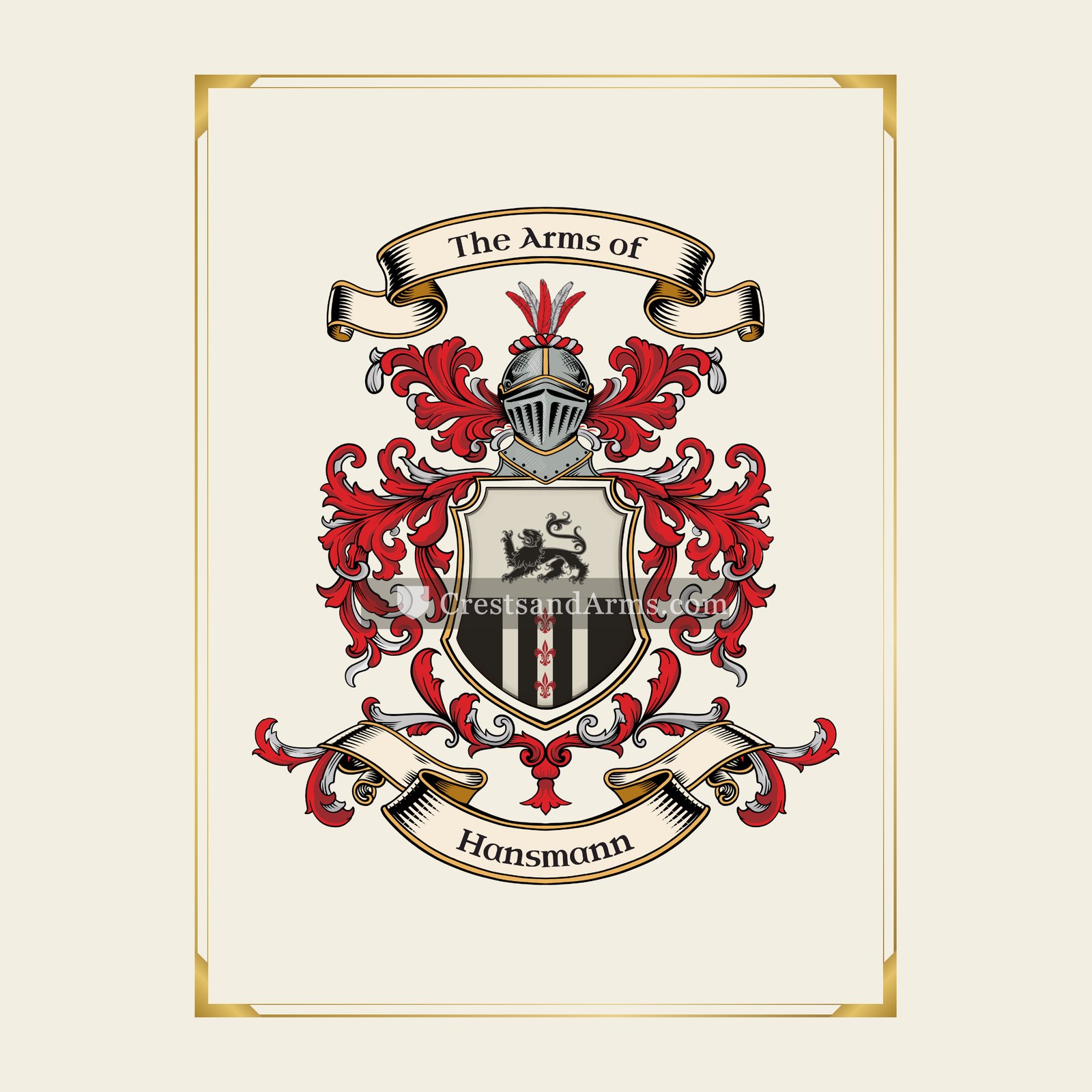 With gold border