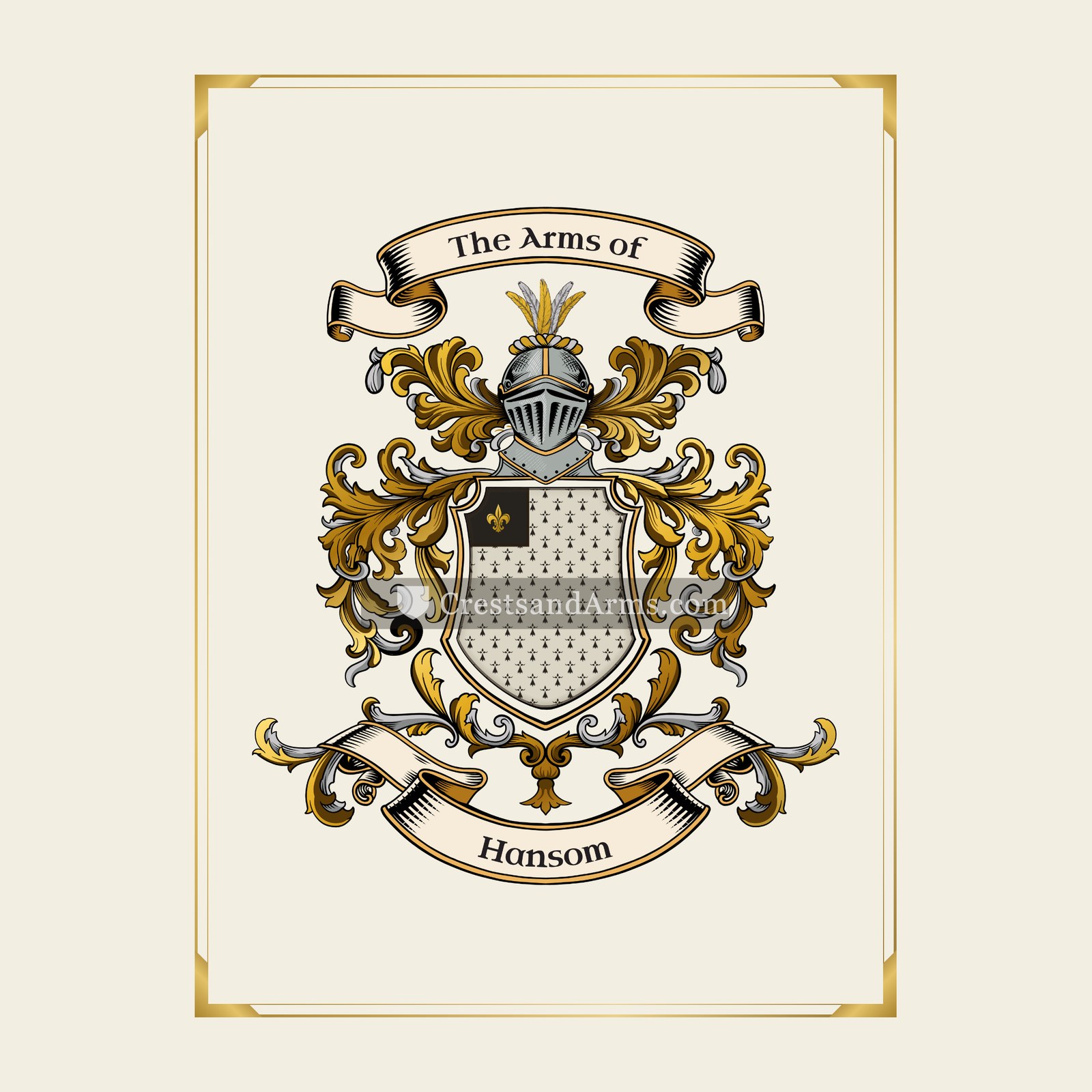 With gold border