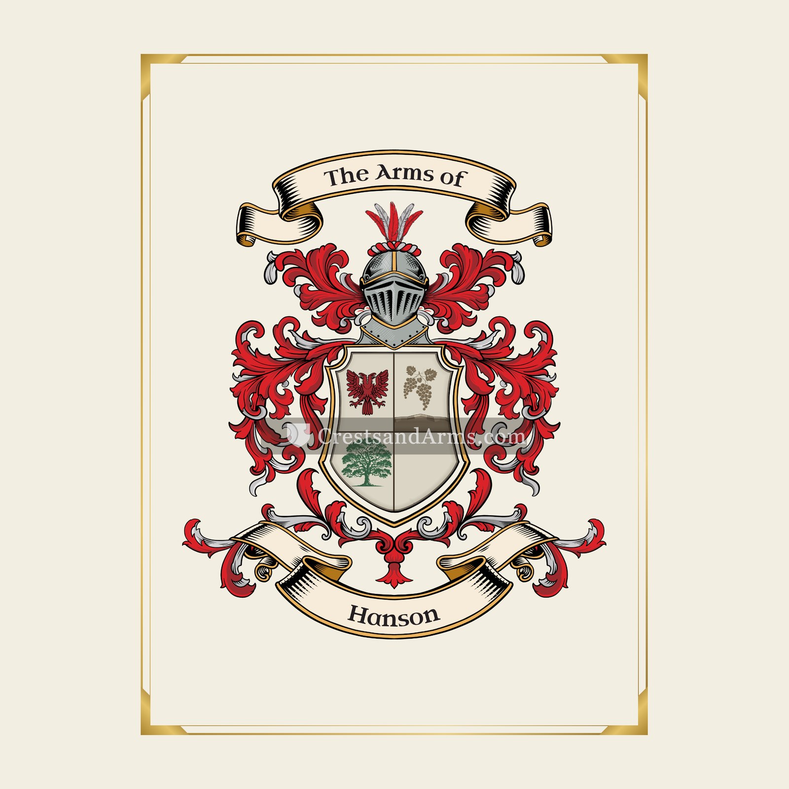 With gold border