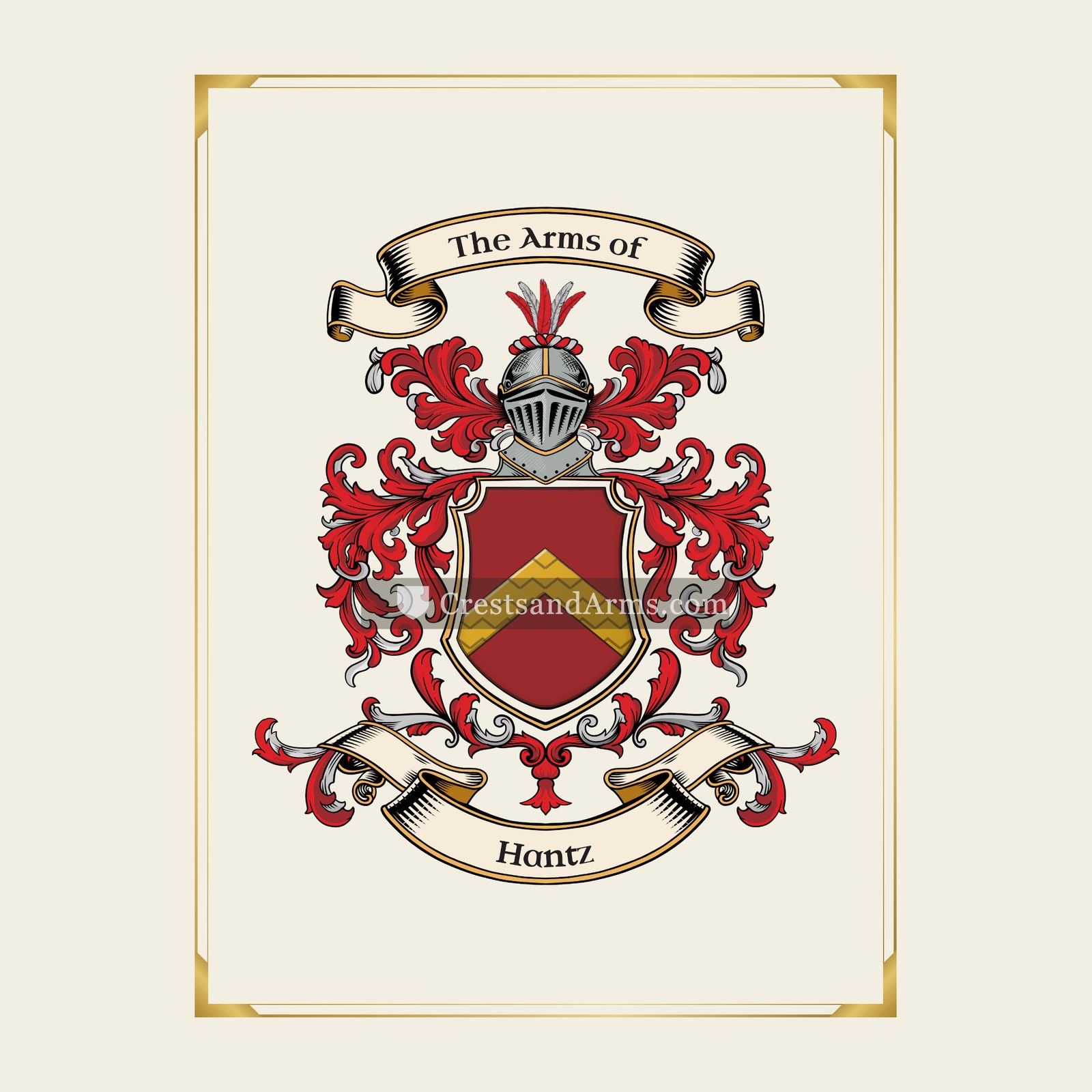 With gold border