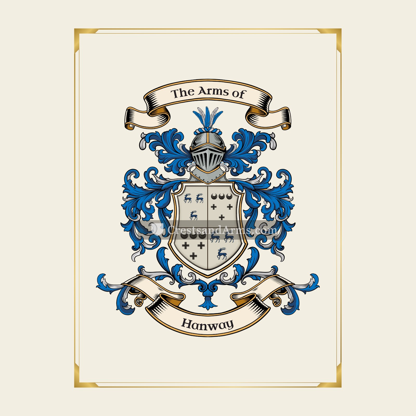 With gold border