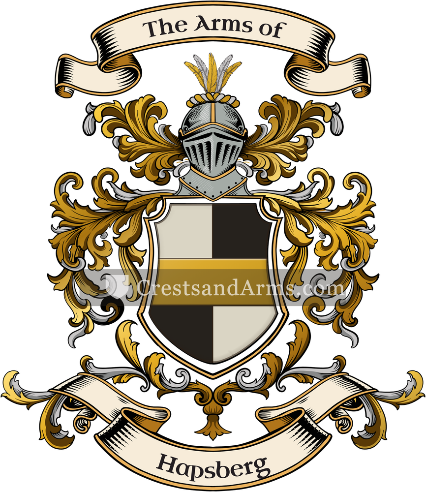 The Hapsberg coat of arms, drawn from the recorded blazon