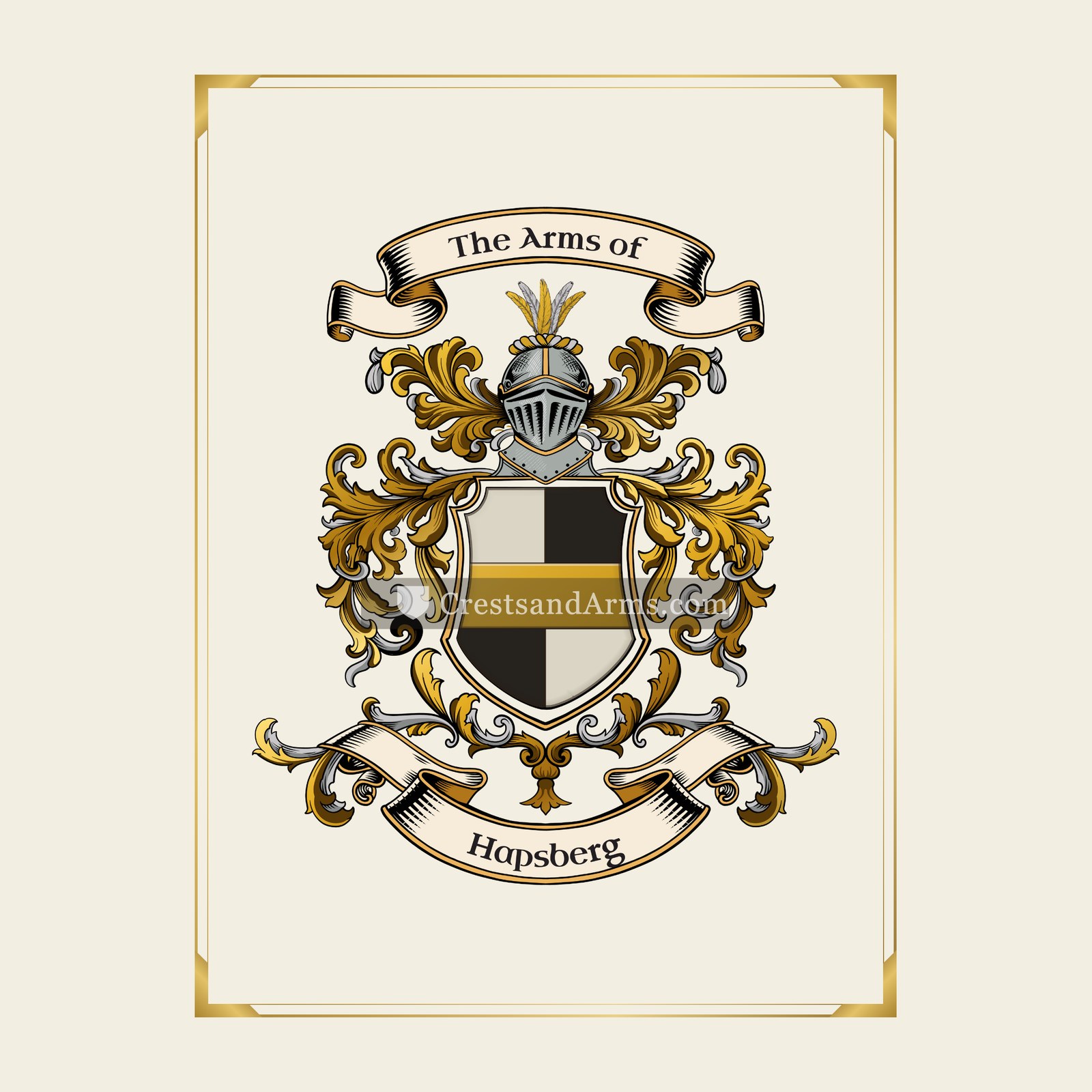 With gold border