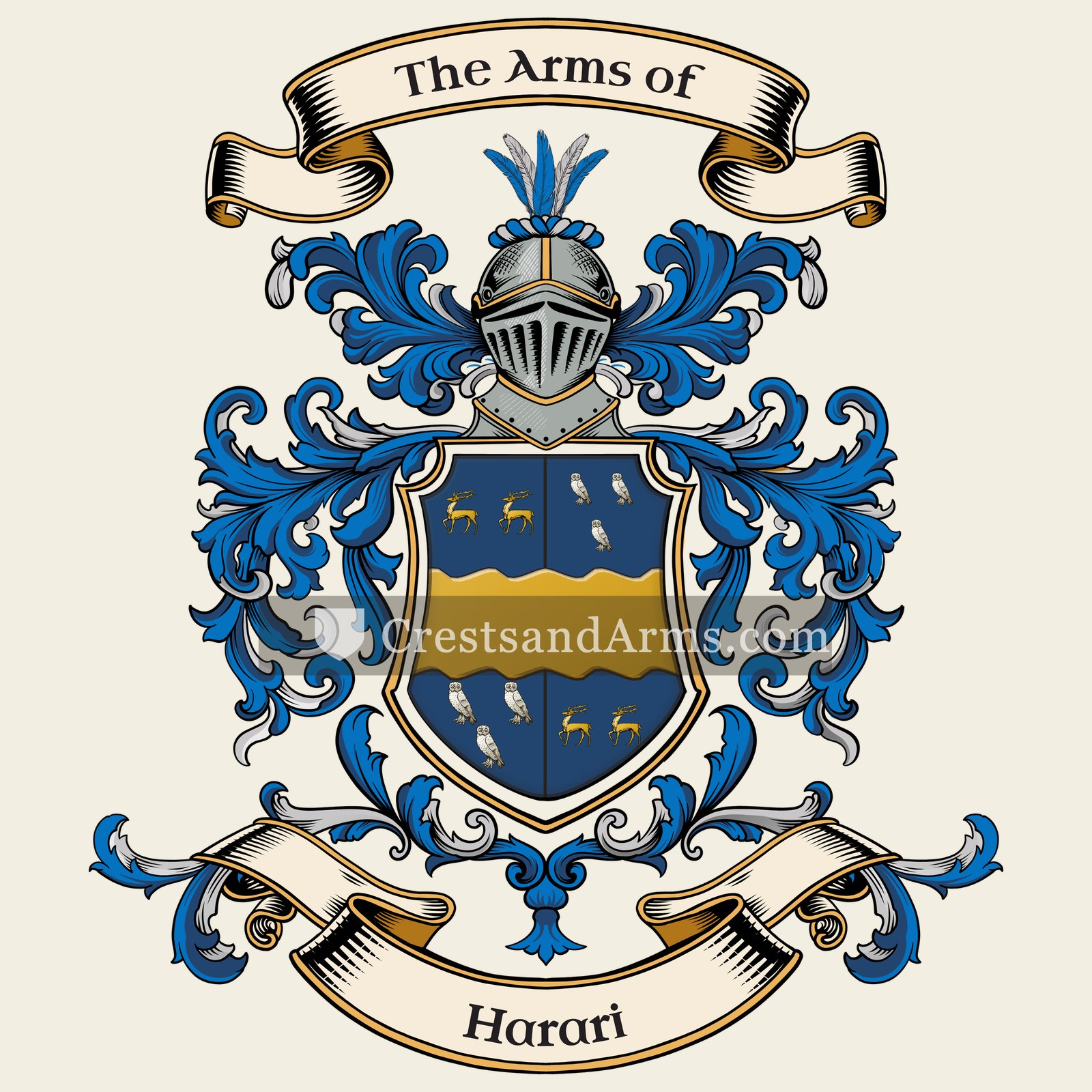 The Harari coat of arms, drawn from the recorded blazon