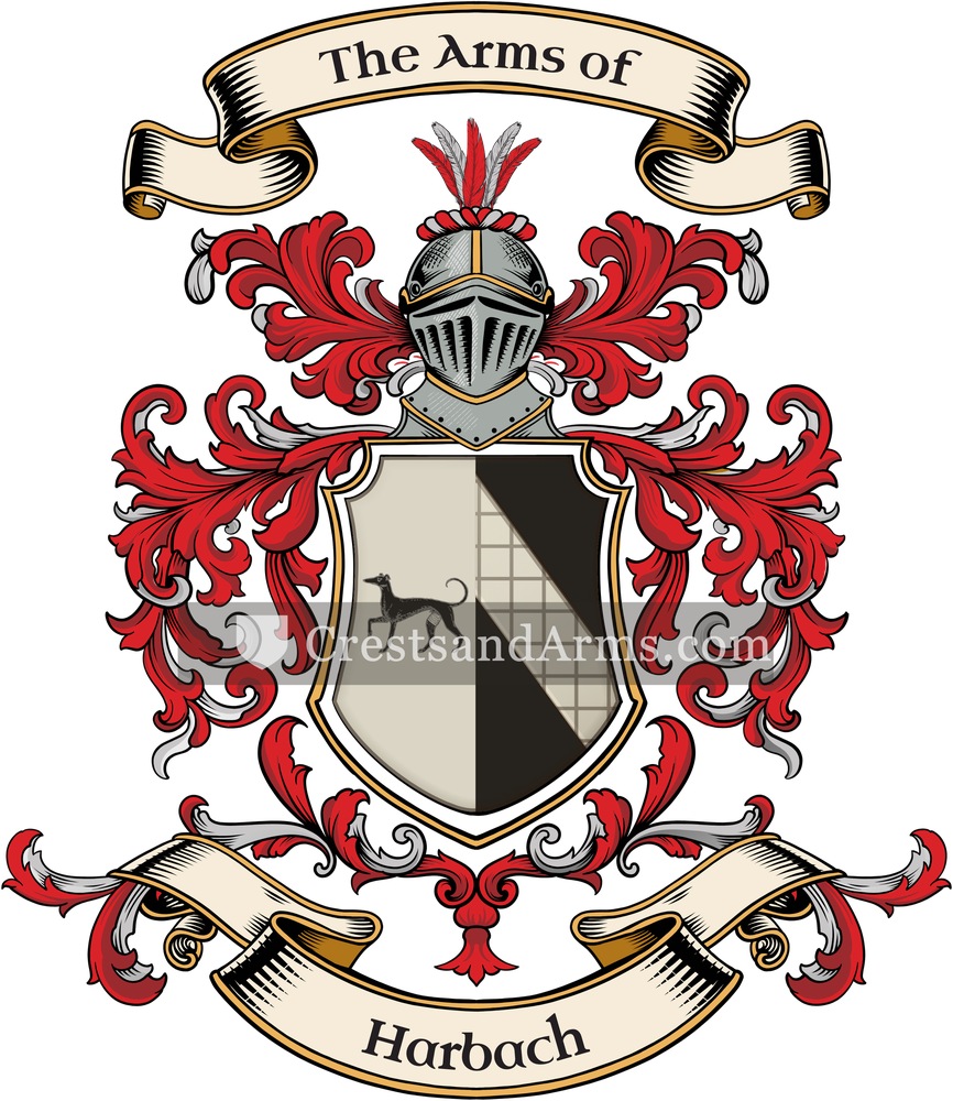 The Harbach coat of arms, drawn from the recorded blazon