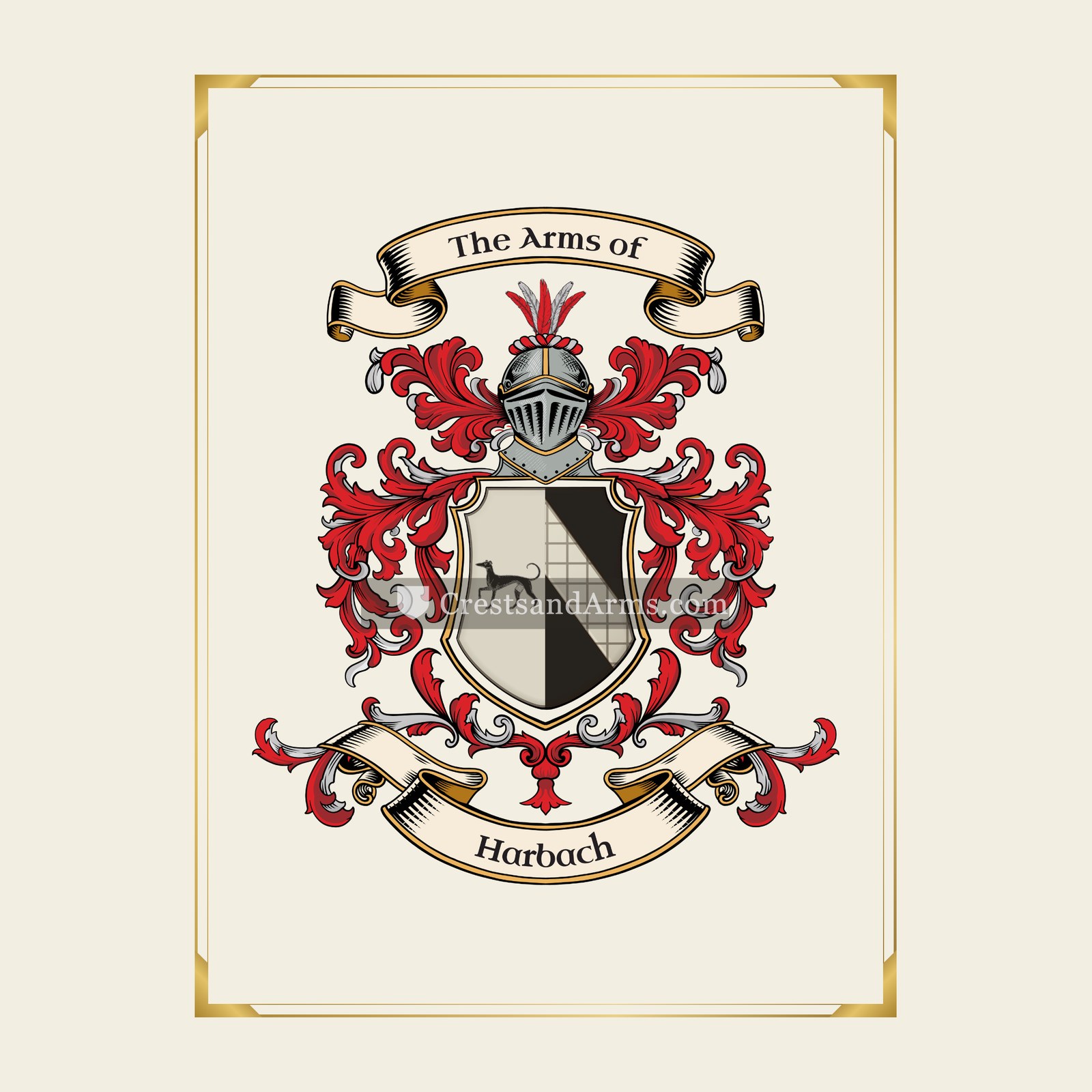 With gold border