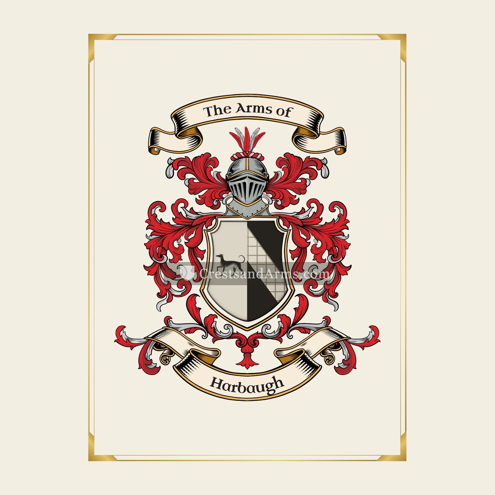 With gold border