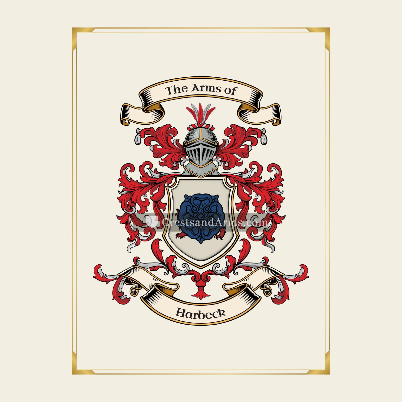 With gold border