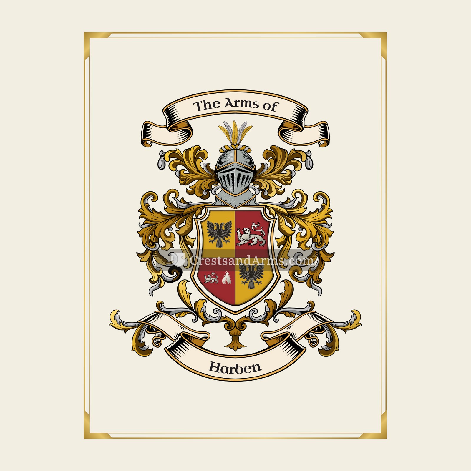 With gold border