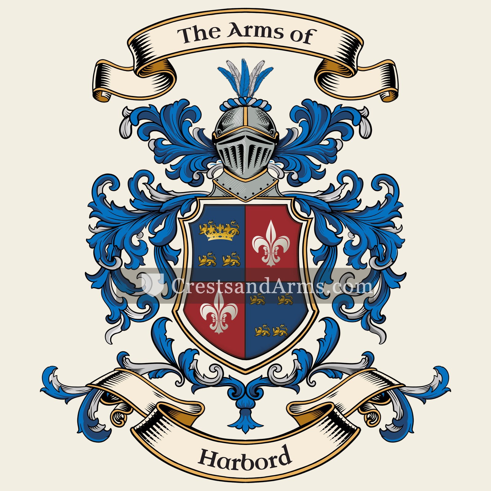 The Harbord coat of arms, drawn from the recorded blazon