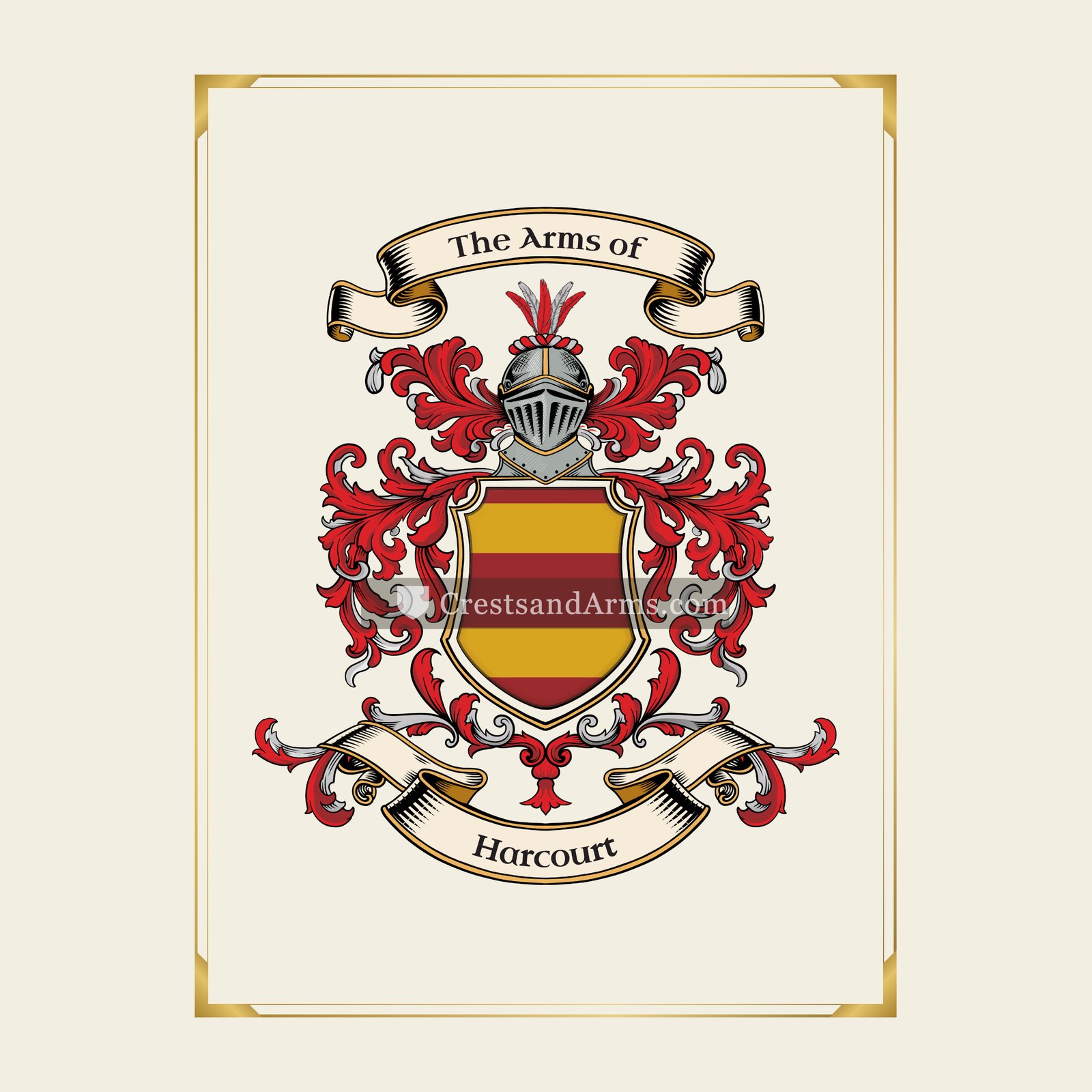 With gold border