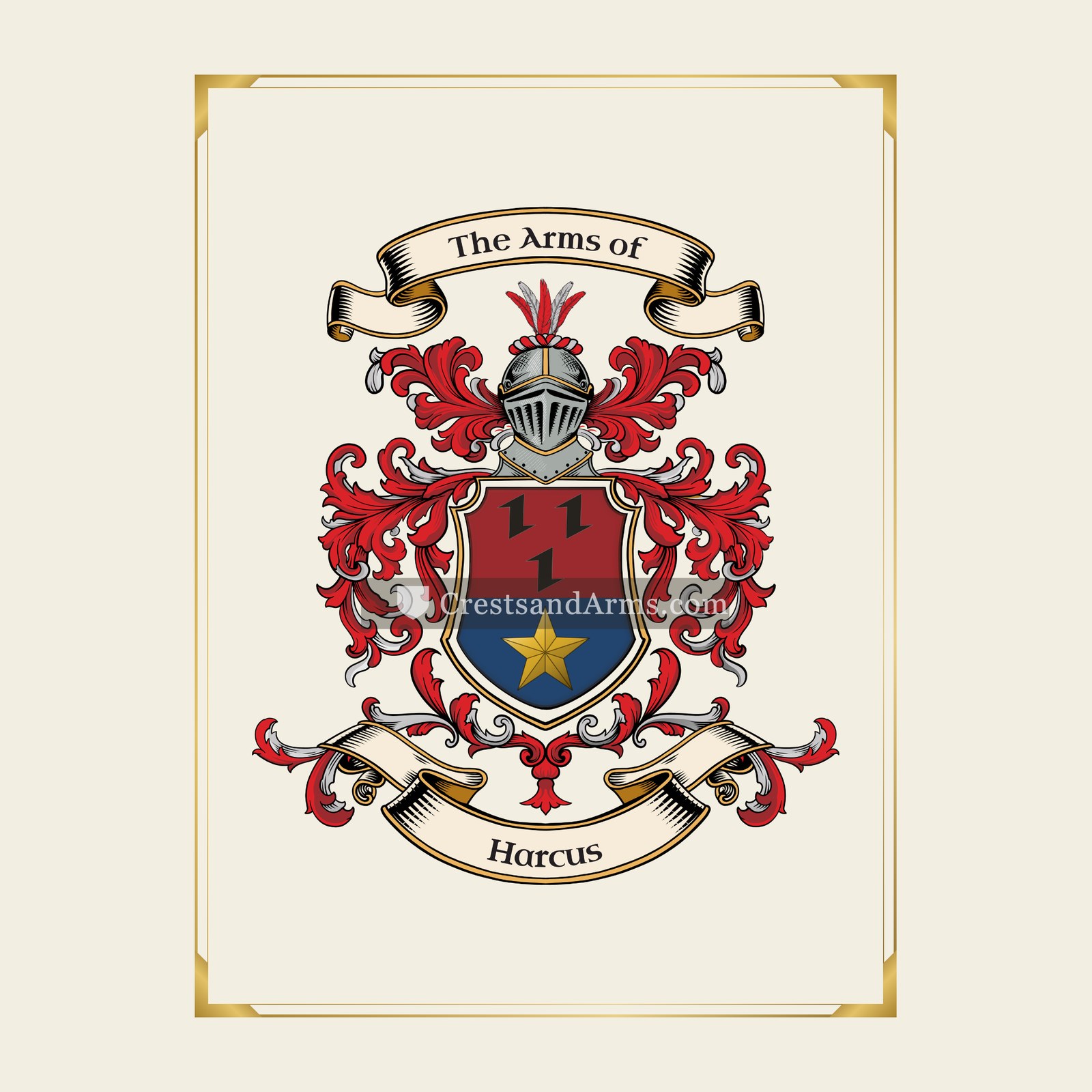 With gold border