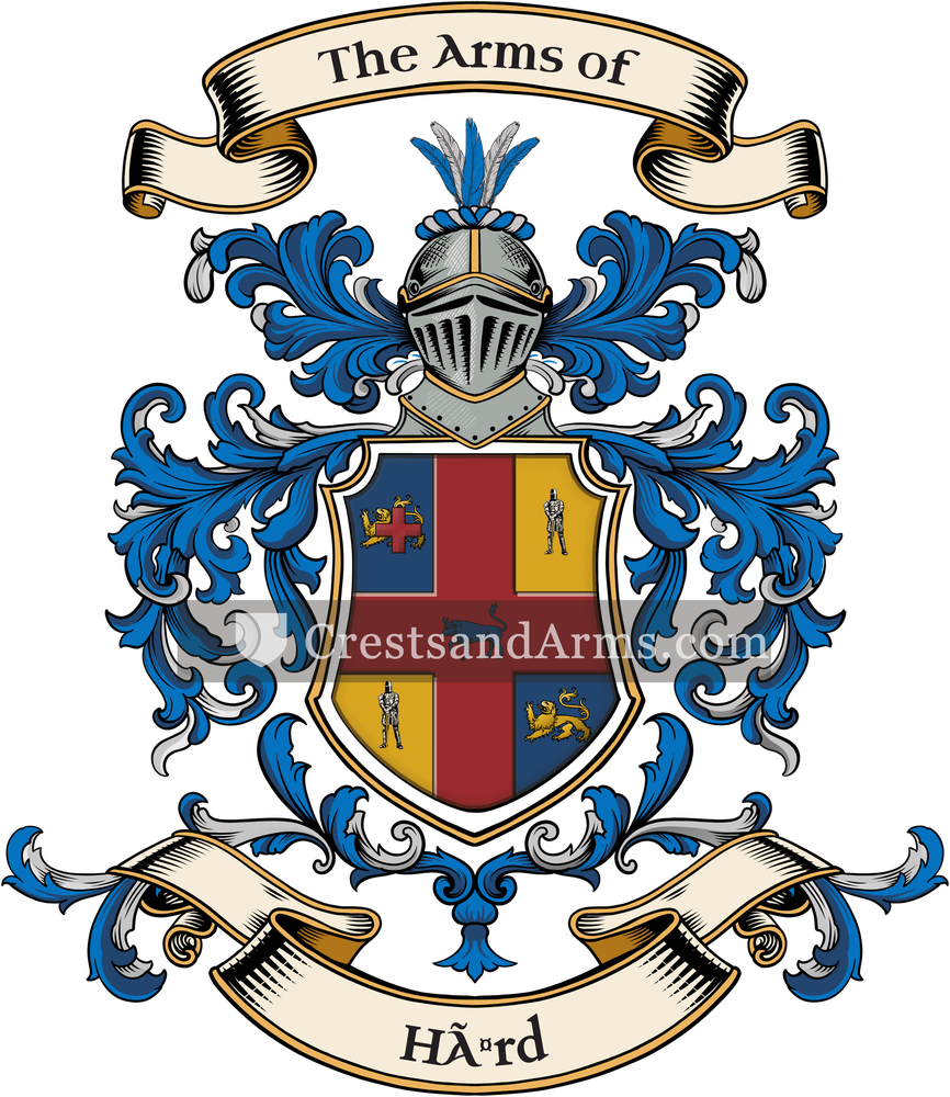 The Härd coat of arms, drawn from the recorded blazon