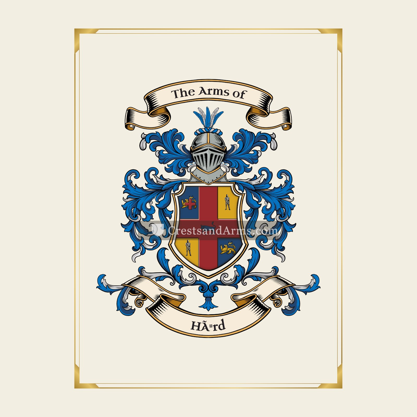 With gold border
