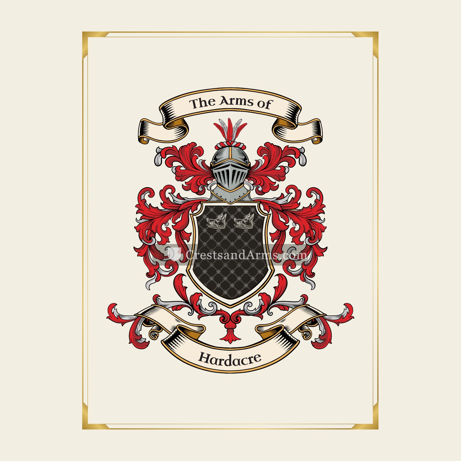 With gold border