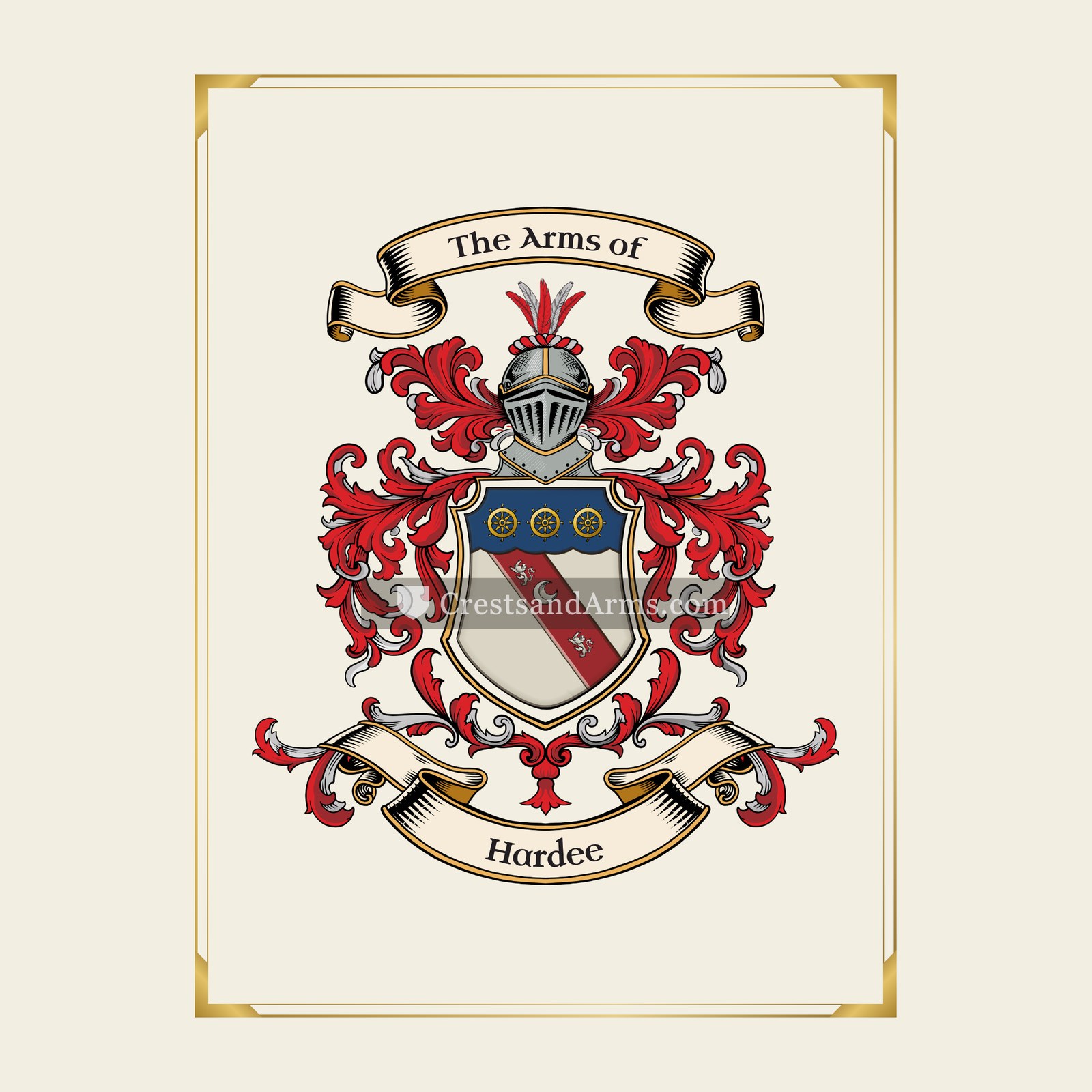 With gold border