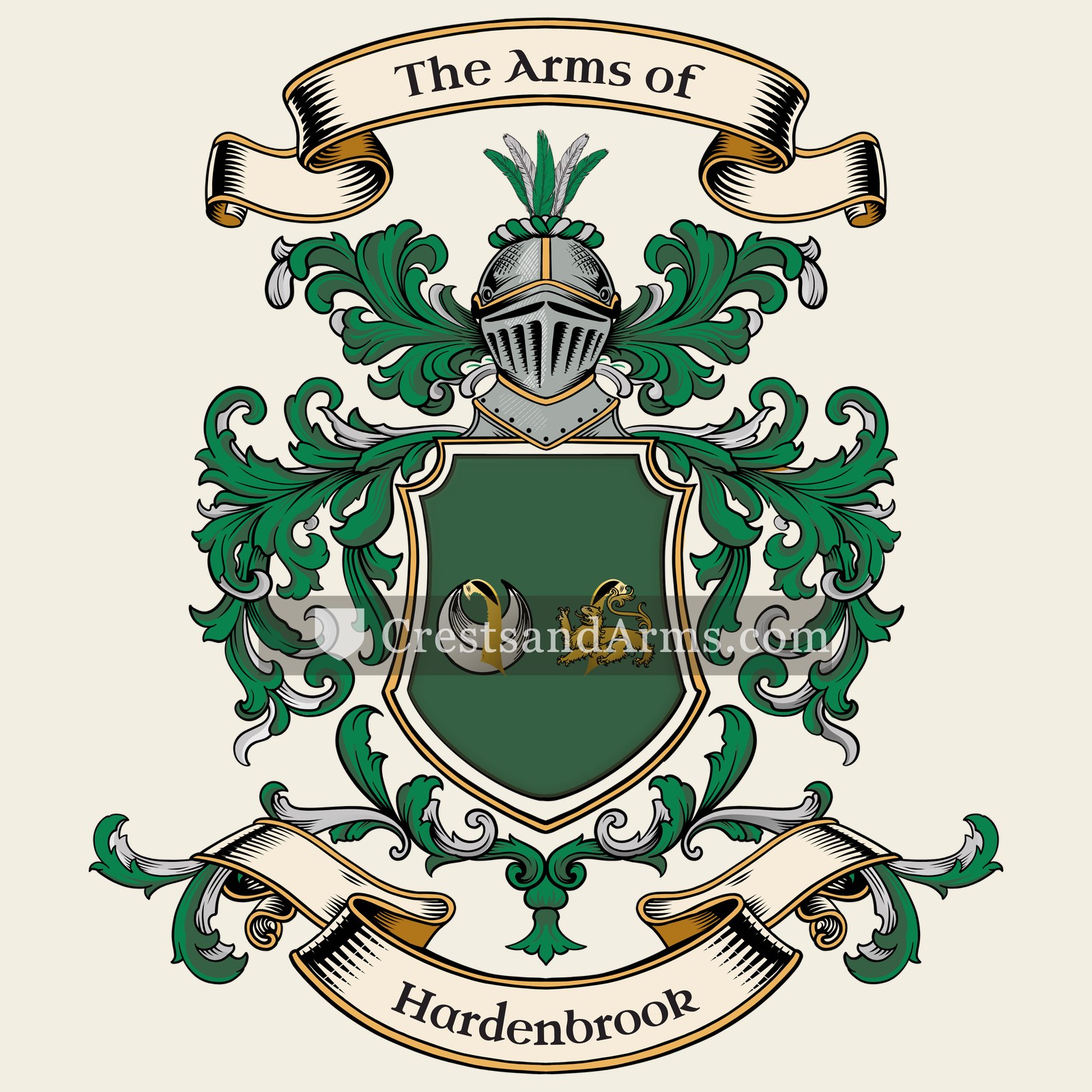 The Hardenbrook coat of arms, drawn from the recorded blazon