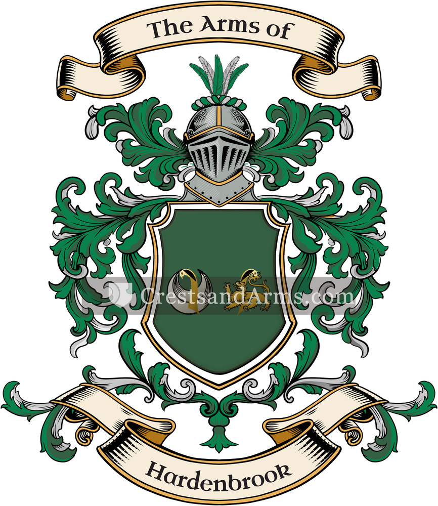 The Hardenbrook coat of arms, drawn from the recorded blazon