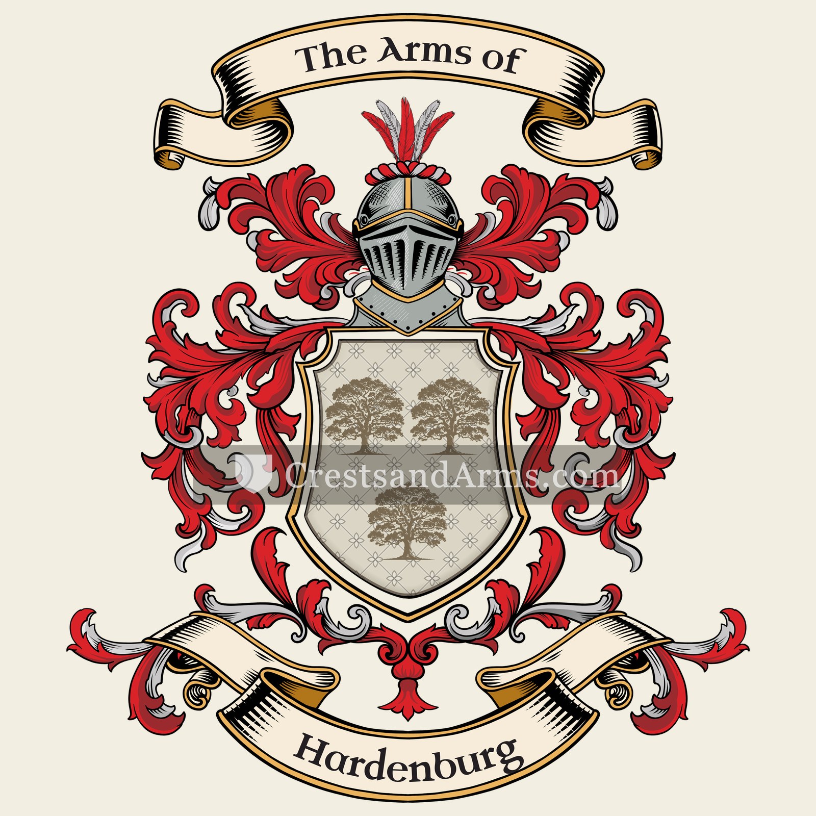 The Hardenburg coat of arms, drawn from the recorded blazon