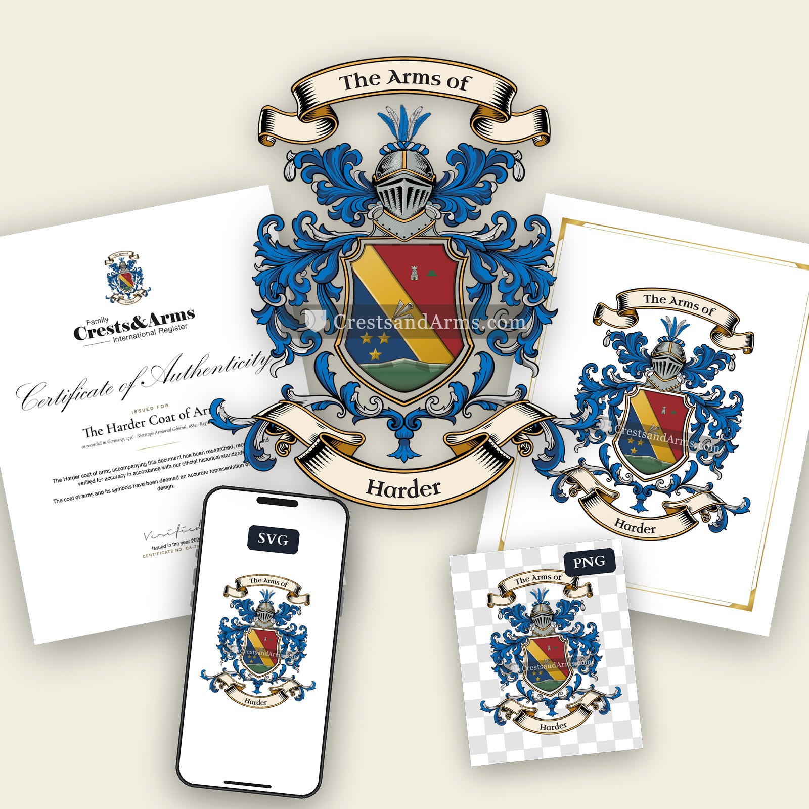 The Harder arms on the coat of arms — digital pack