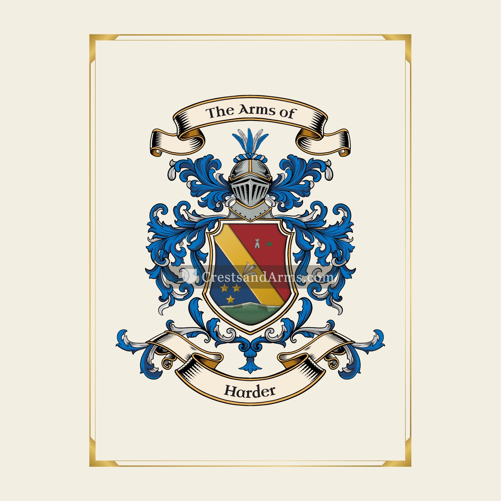 With gold border