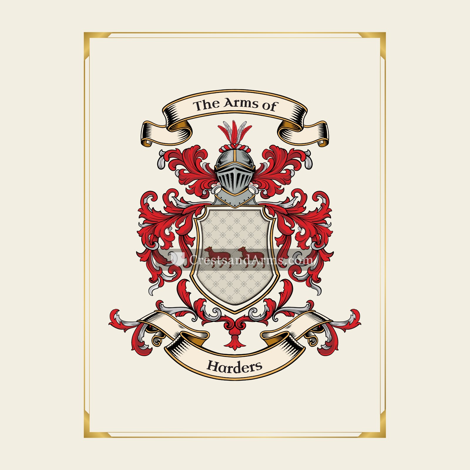 With gold border