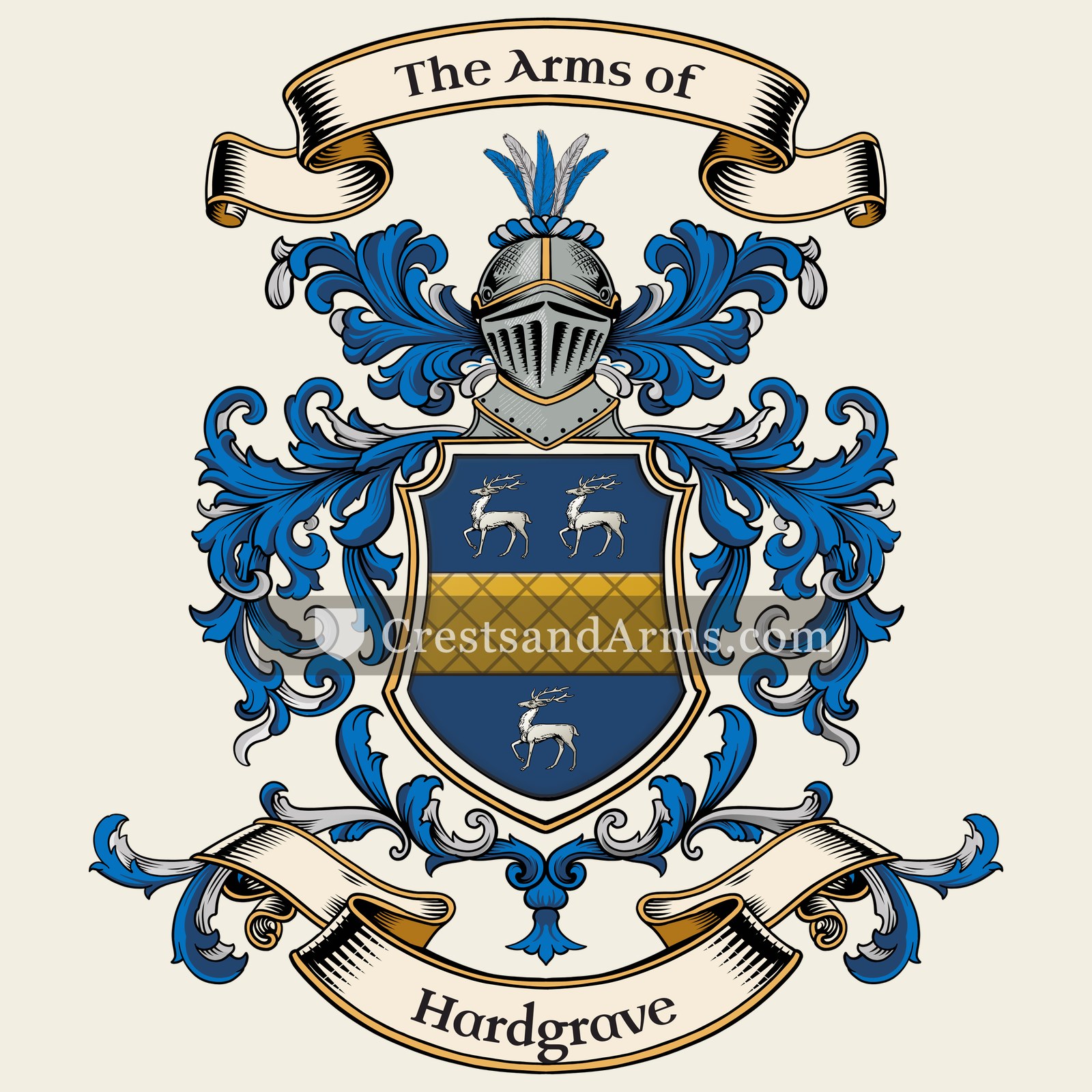 The Hardgrave coat of arms, drawn from the recorded blazon