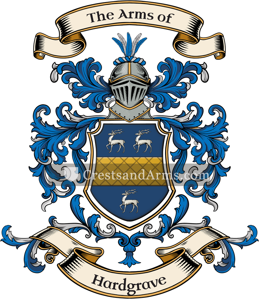 The Hardgrave coat of arms, drawn from the recorded blazon