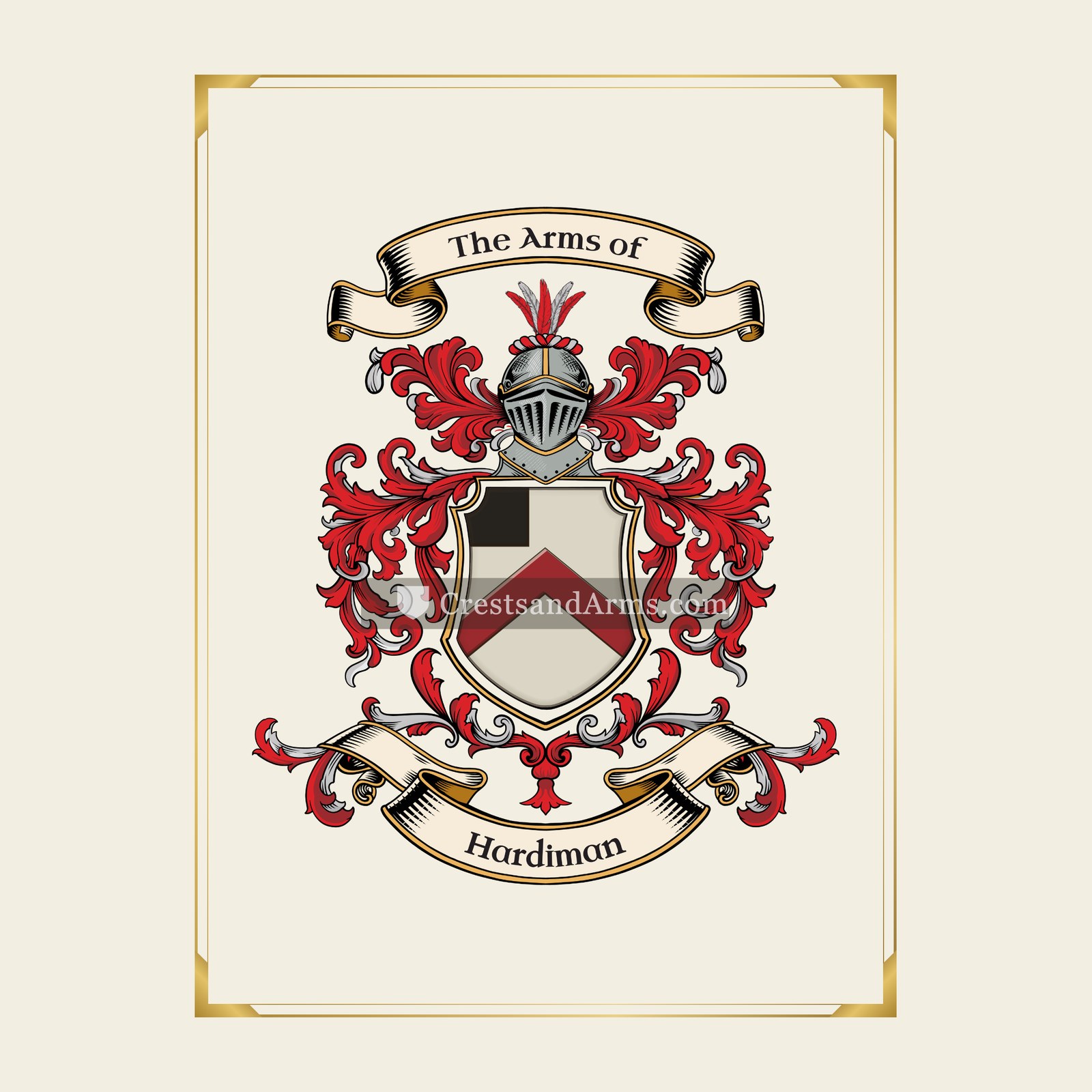 With gold border