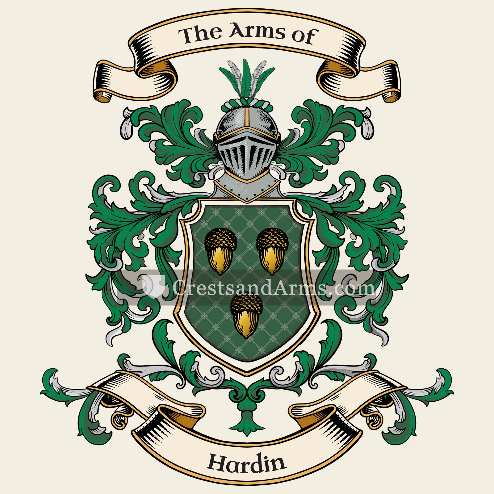 The Hardin coat of arms, drawn from the recorded blazon