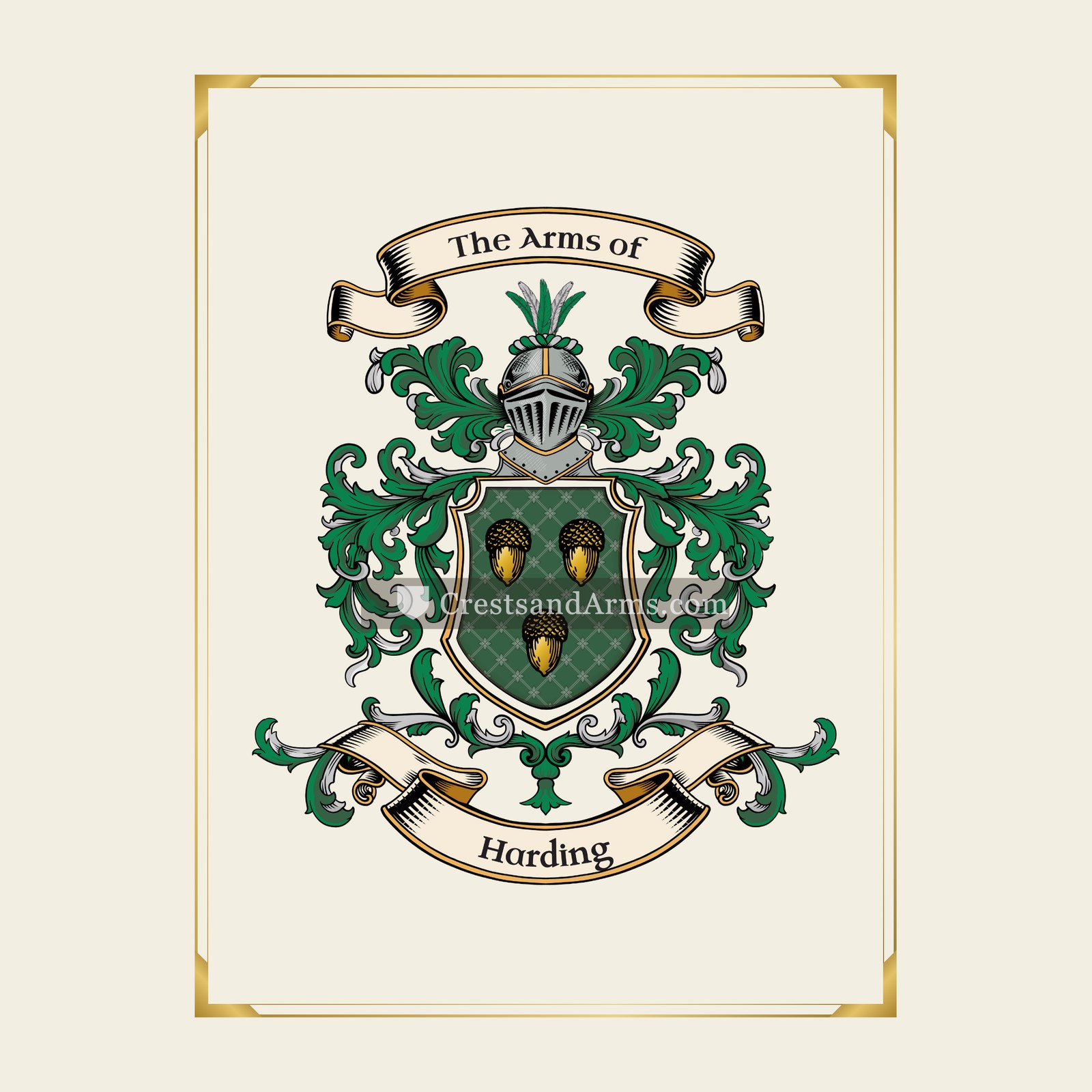 With gold border
