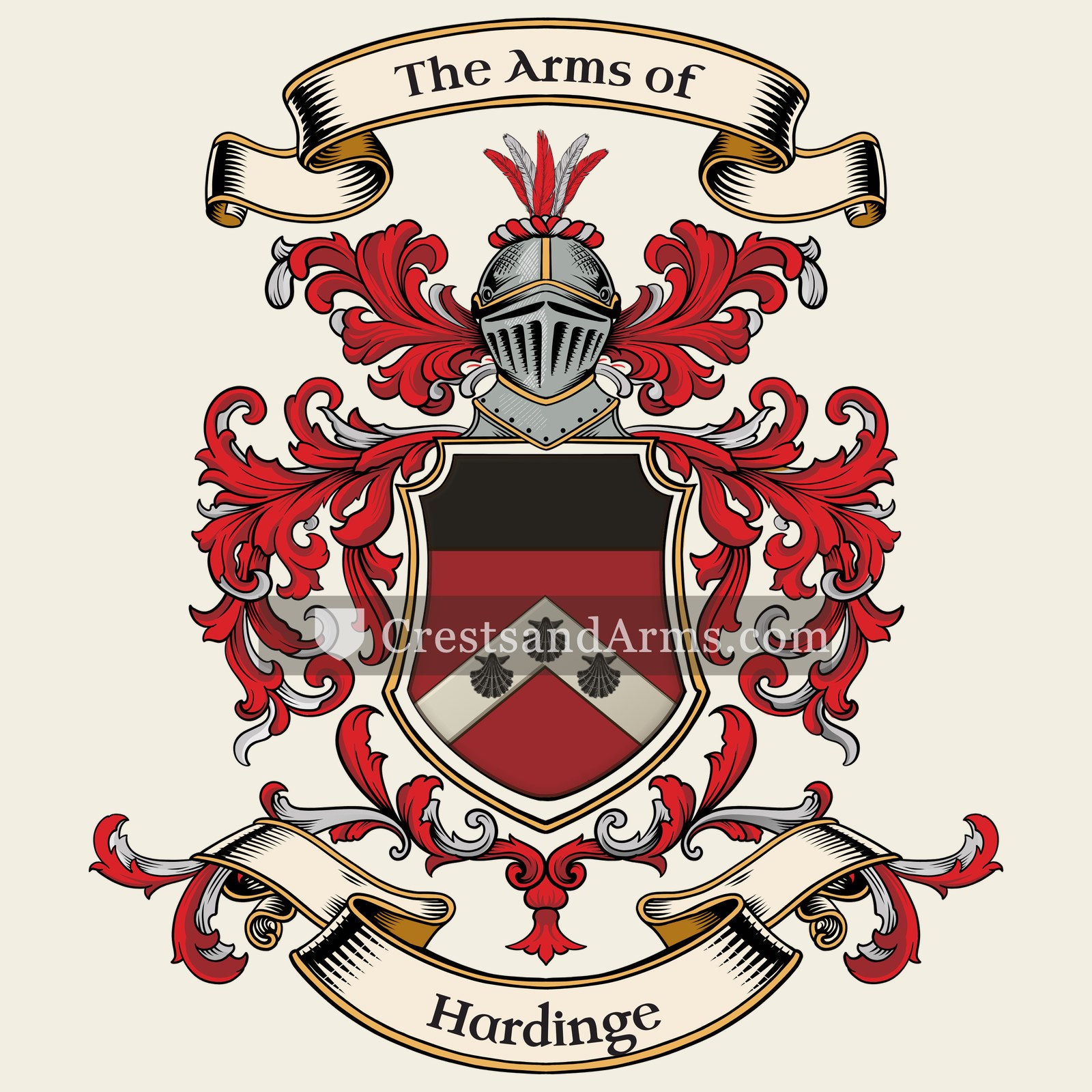 The Hardinge coat of arms, drawn from the recorded blazon